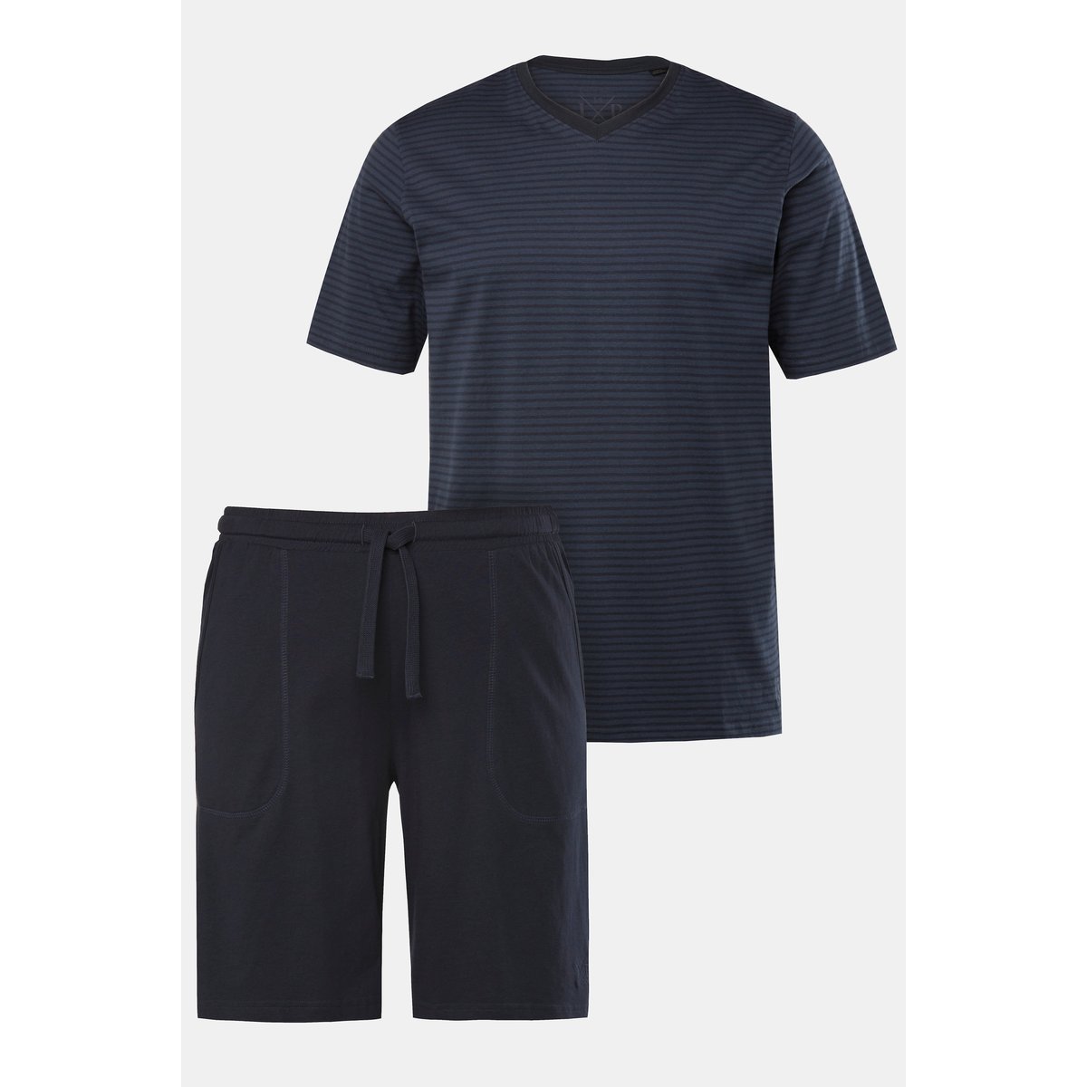 Pyjama court deux pièces à rayures. bleu marine, JP1880
