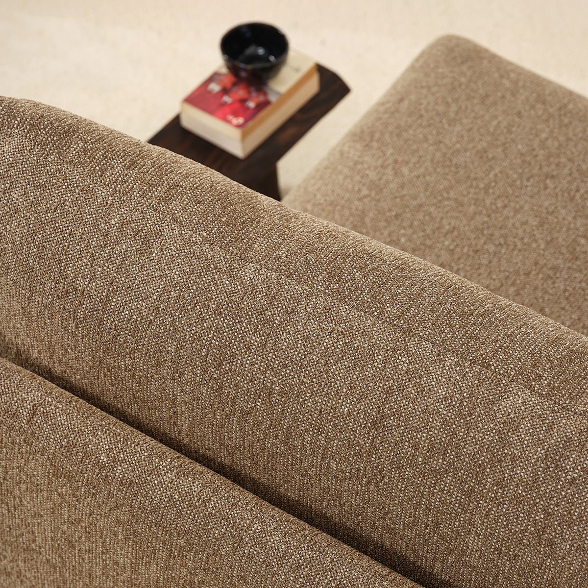 Chauffeuse modulable en tissu texturé LEOPOLD marron clair chiné, BERAH GETAH