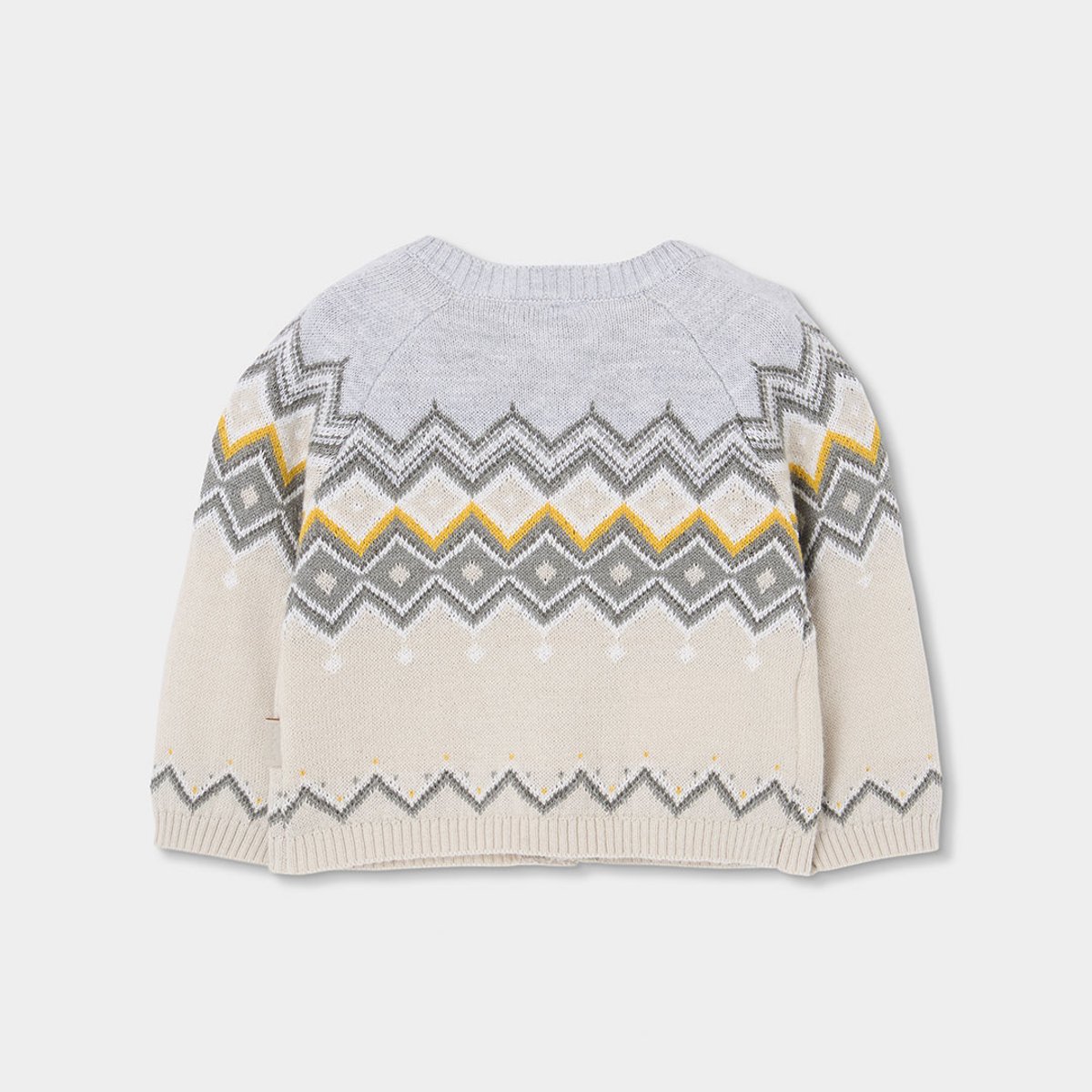 Gilet bébé maille imprimé géométrique beige, BOBOLI