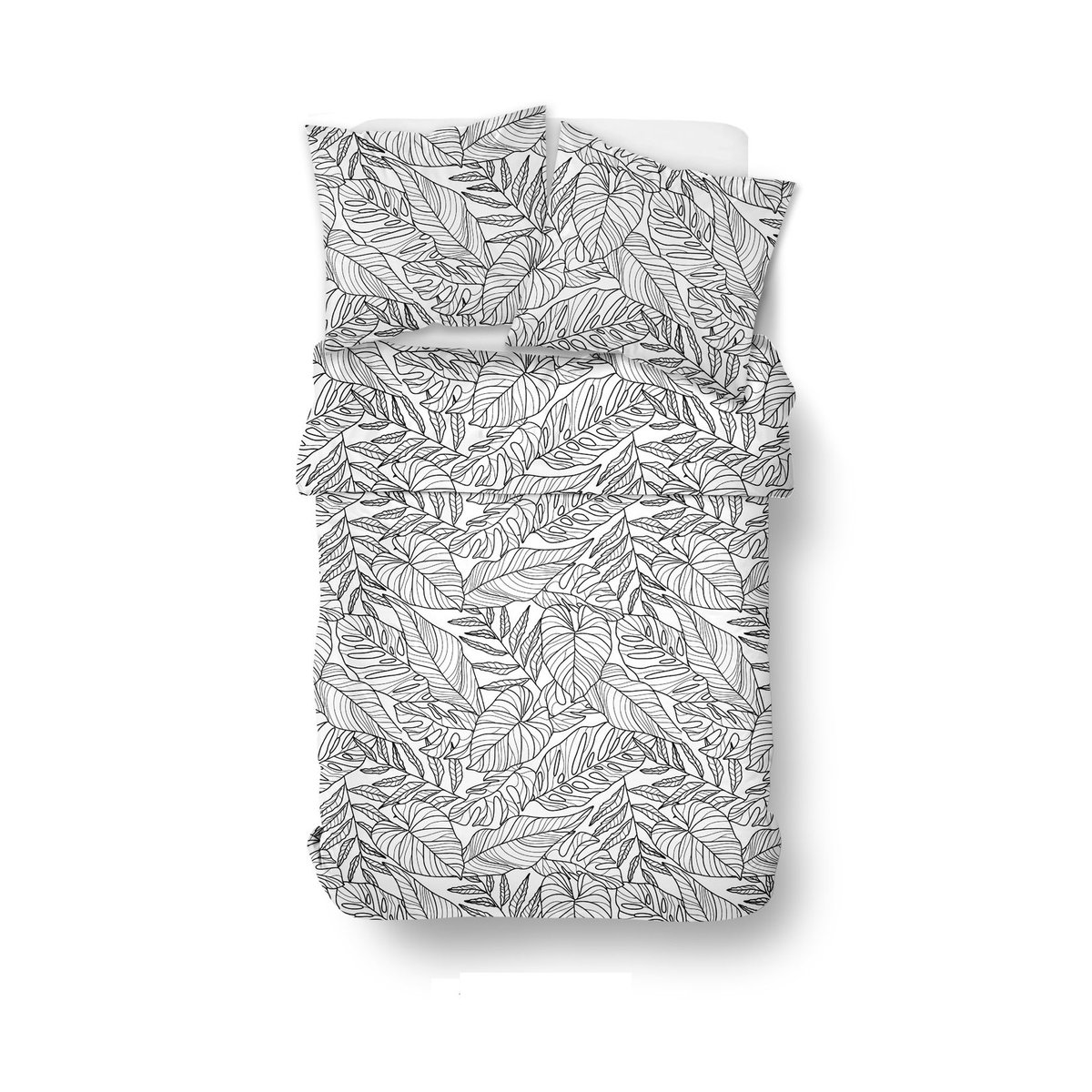 Parure de lit imprimé Floral Coton SUNSHINE RITA blanc, TODAY