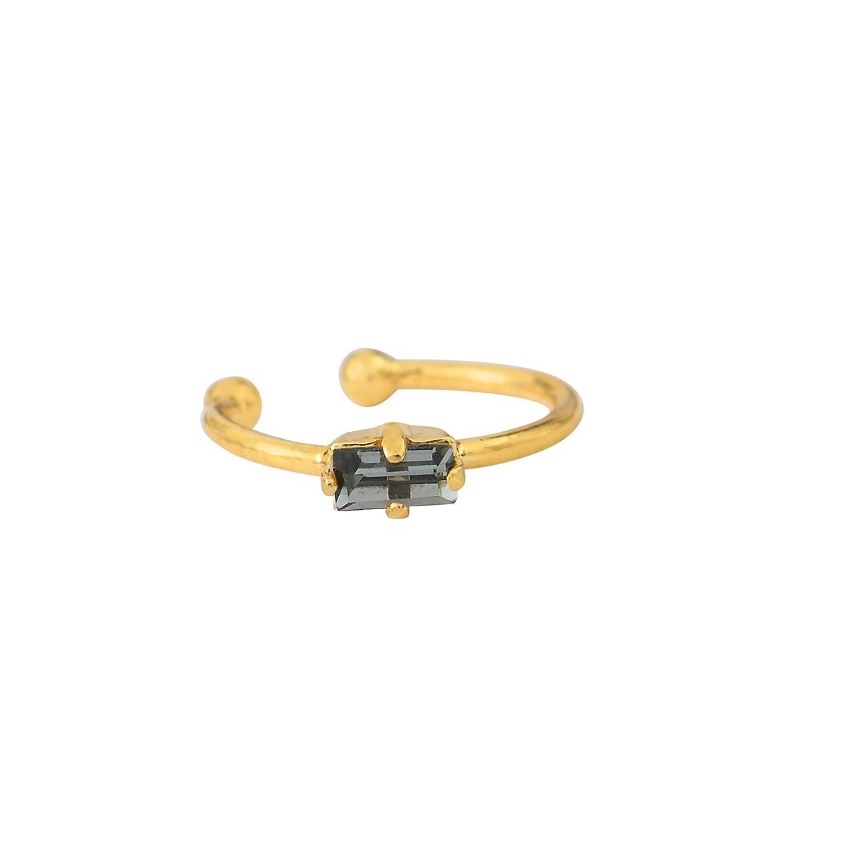 Bague d'oreille Baguette silver night gris, CAROLINE NAJMAN