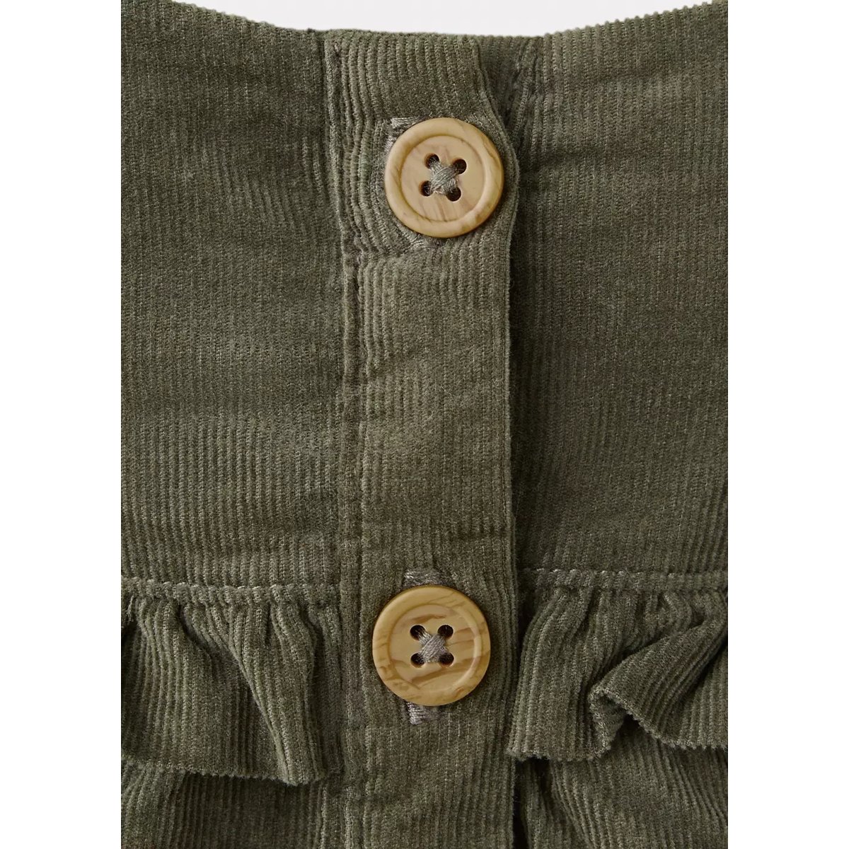Robe en drap détail volant kaki, MANGO BABY