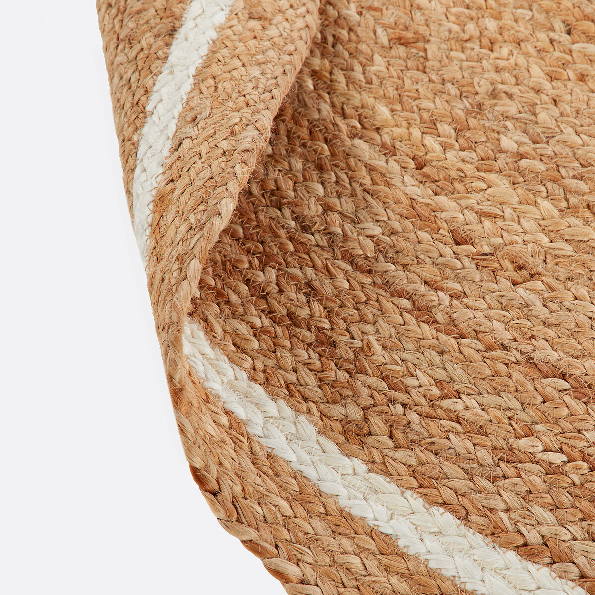Tapis rond, jute, Montesol naturel/blanc, LA REDOUTE INTERIEURS