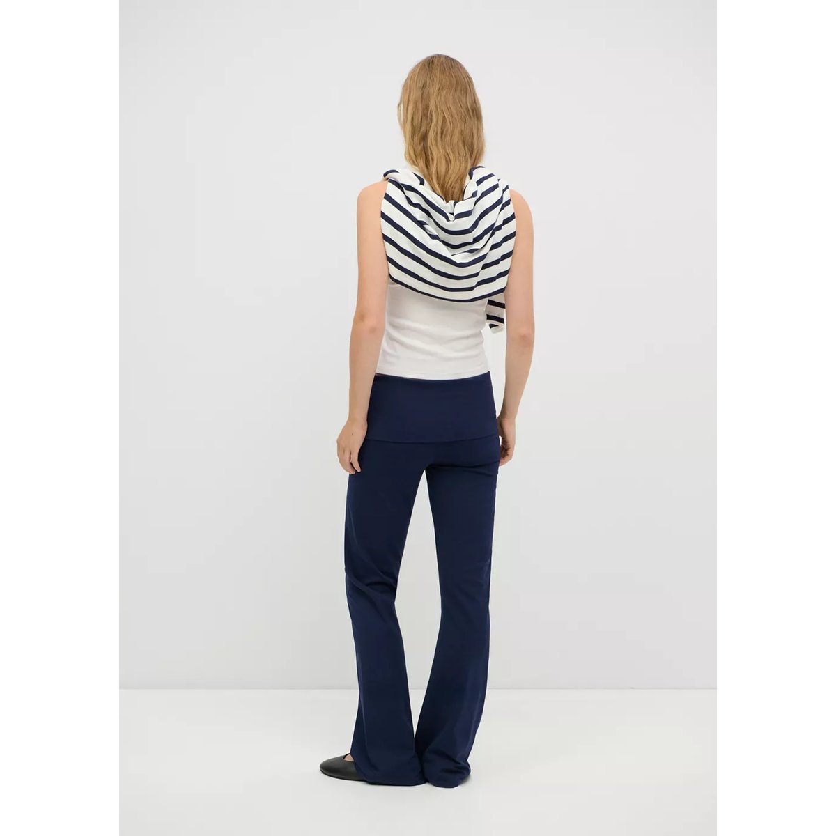 Leggings taille retournée bleu marine, MANGO TEEN
