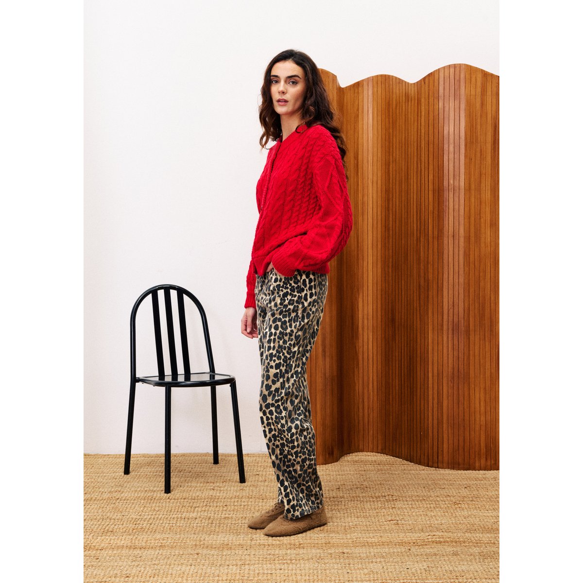 Cardigan  GUIMAUVE rouge, FRNCH