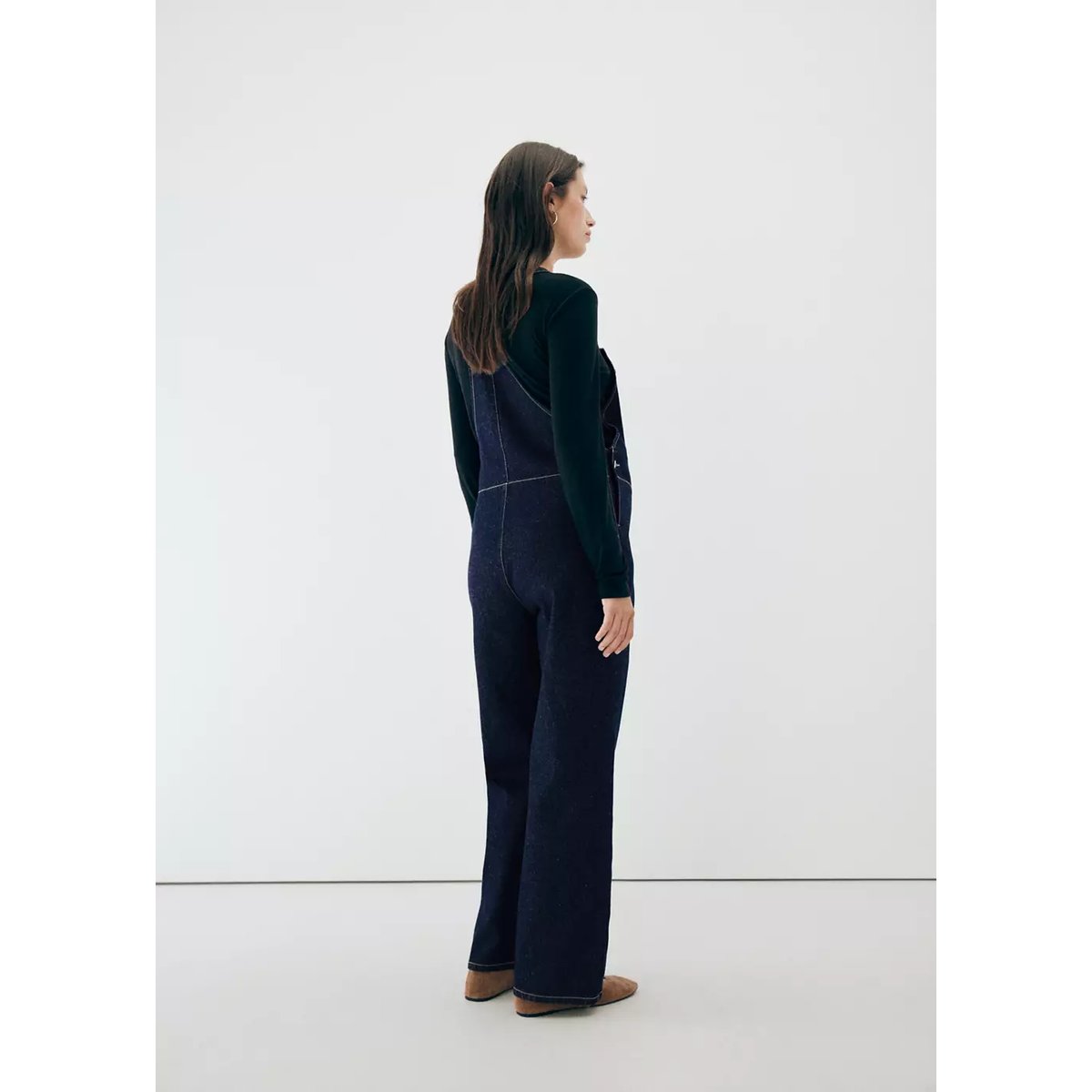 Salopette de grossesse en jean bleu, MANGO