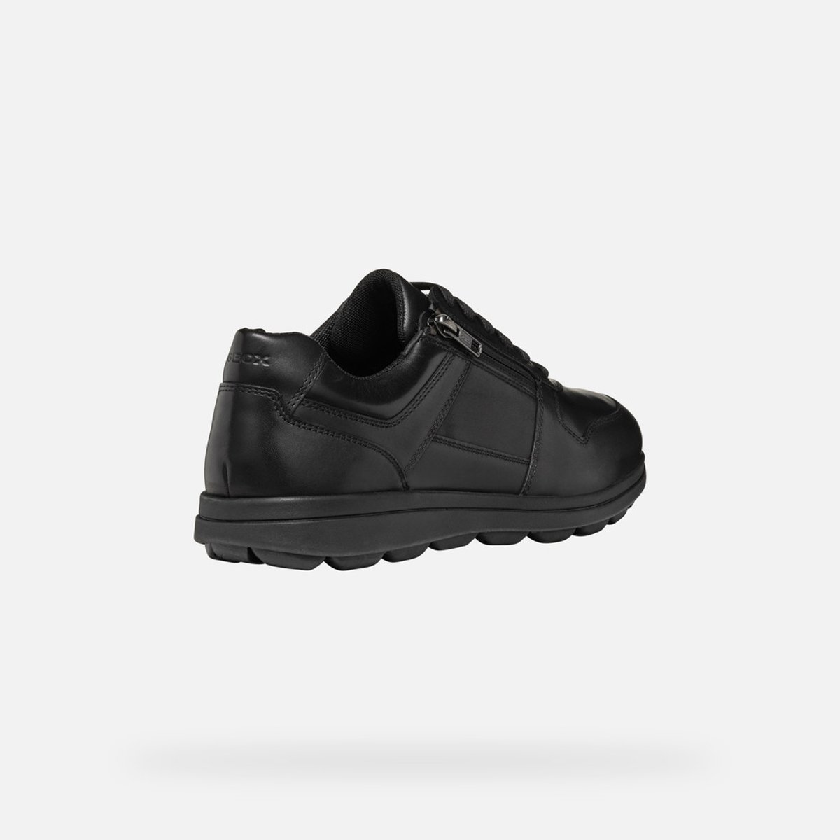 Baskets respirantes zippées en cuir Spherica EC12 noir, GEOX
