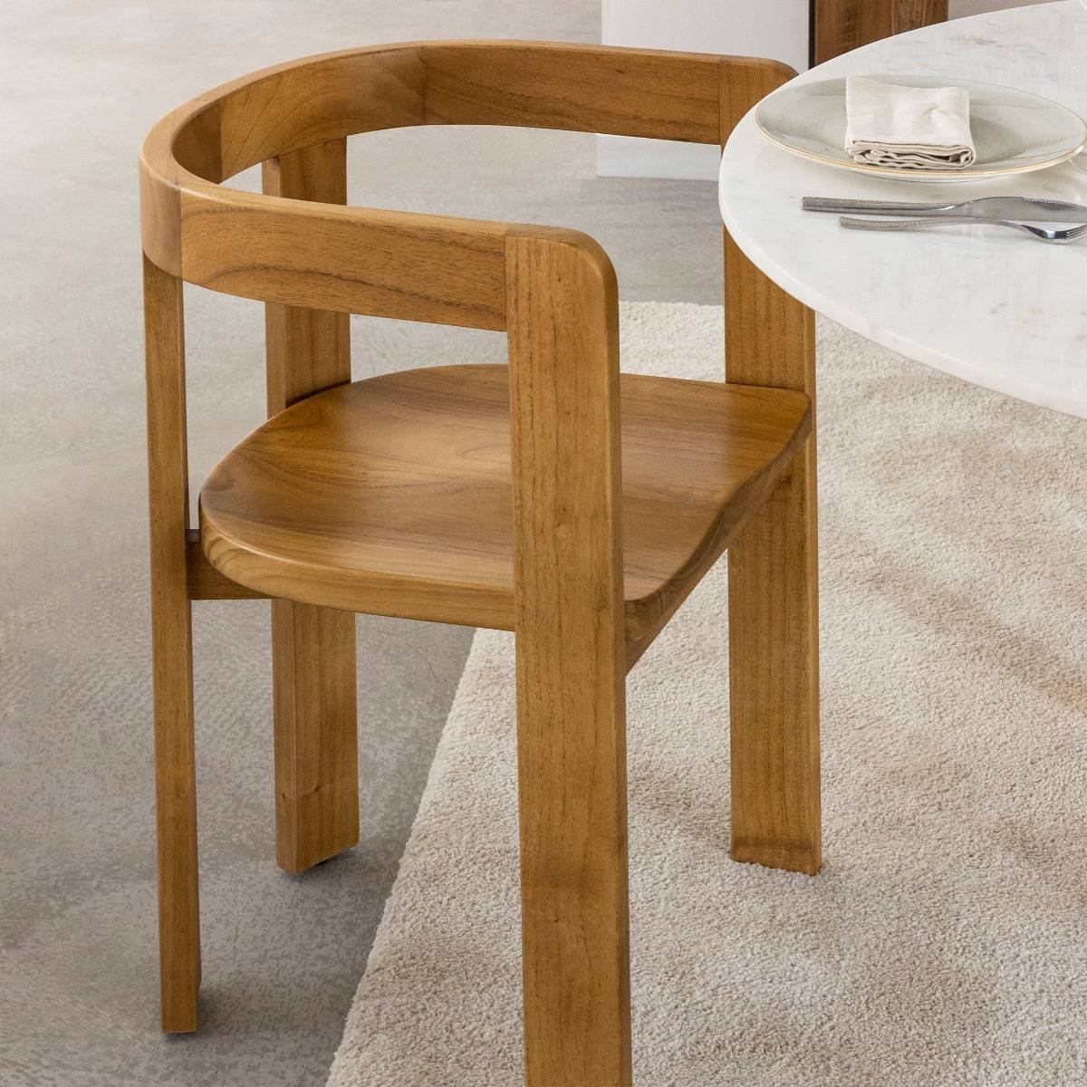 Lot de 2 chaises en bois de mindy SUZIE bois clair, MADE IN MEUBLES