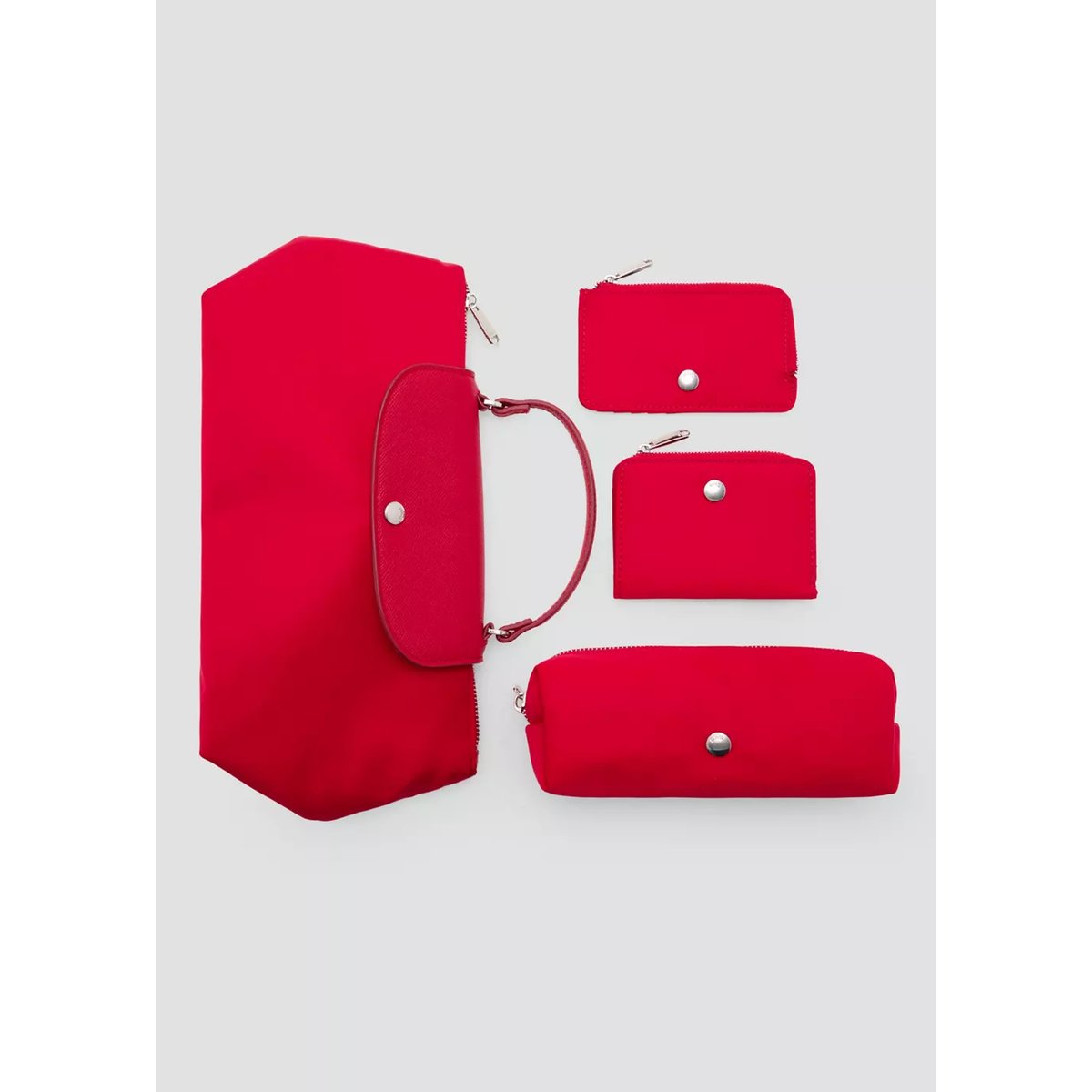 Trousse nylon fermeture Éclair rouge, MANGO