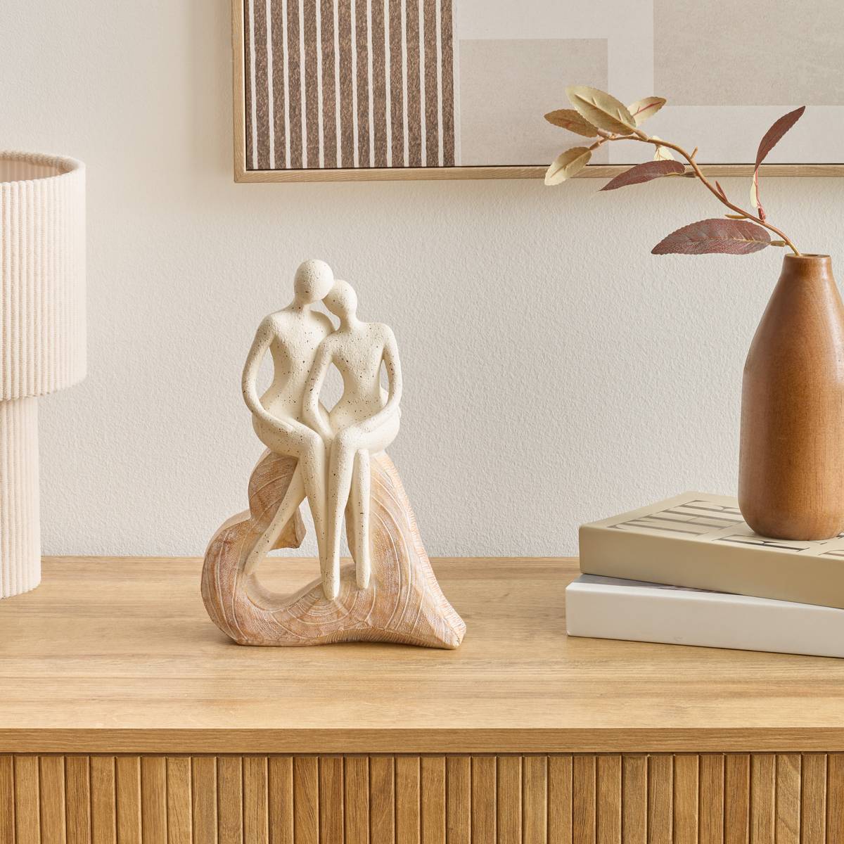 Statuette couple DENIZ beige, ATMOSPHERA