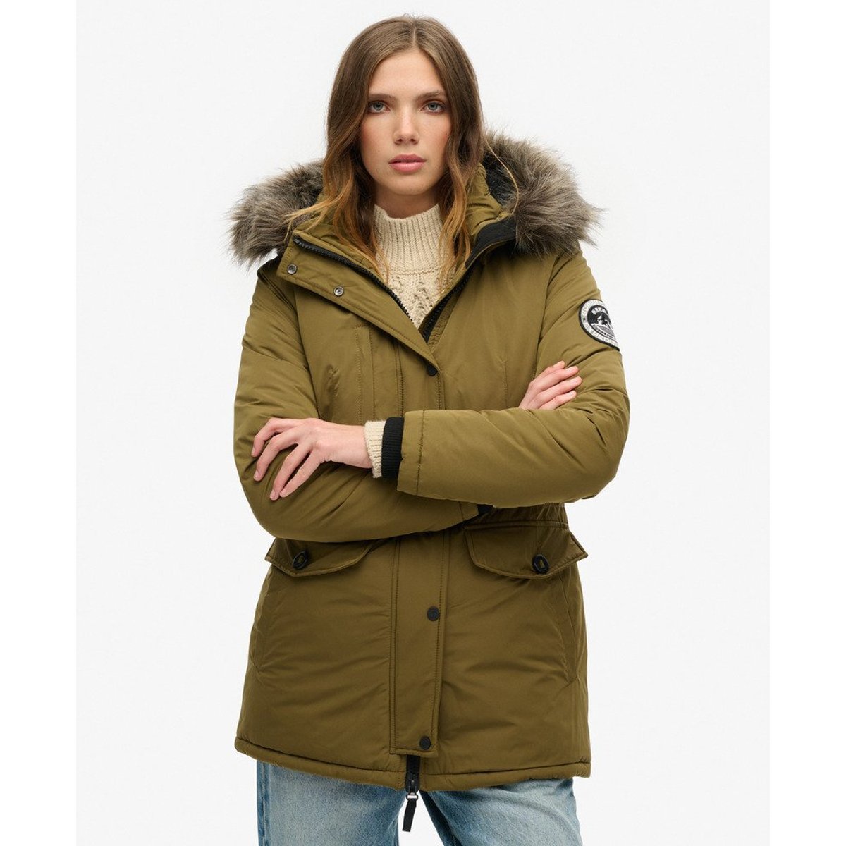 Parka Ashley Everest kaki, SUPERDRY