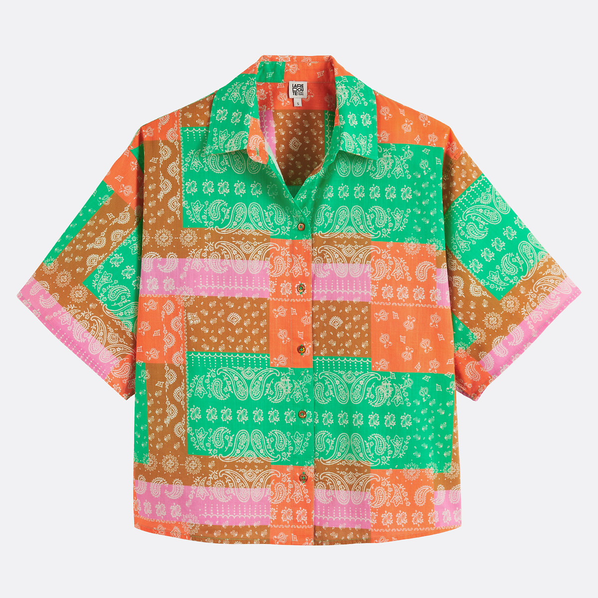 Chemise manches courtes imprimé cachemire imprimé multicolore, LA REDOUTE COLLECTIONS