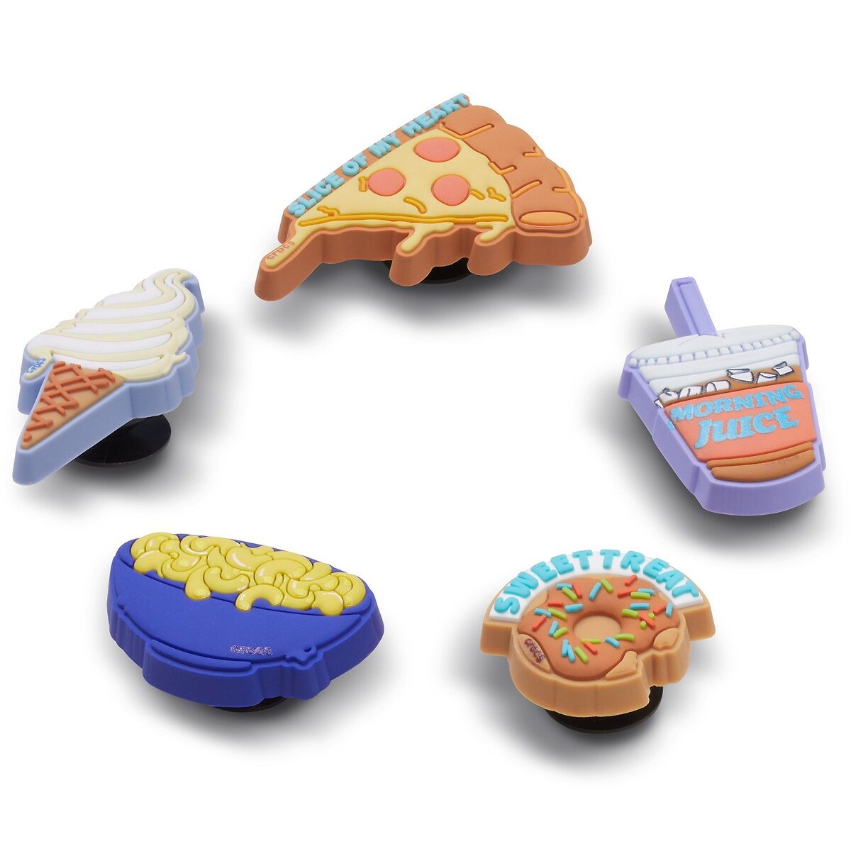 Set of 5 Funny Foods Jibbitz multi-coloured, CROCS