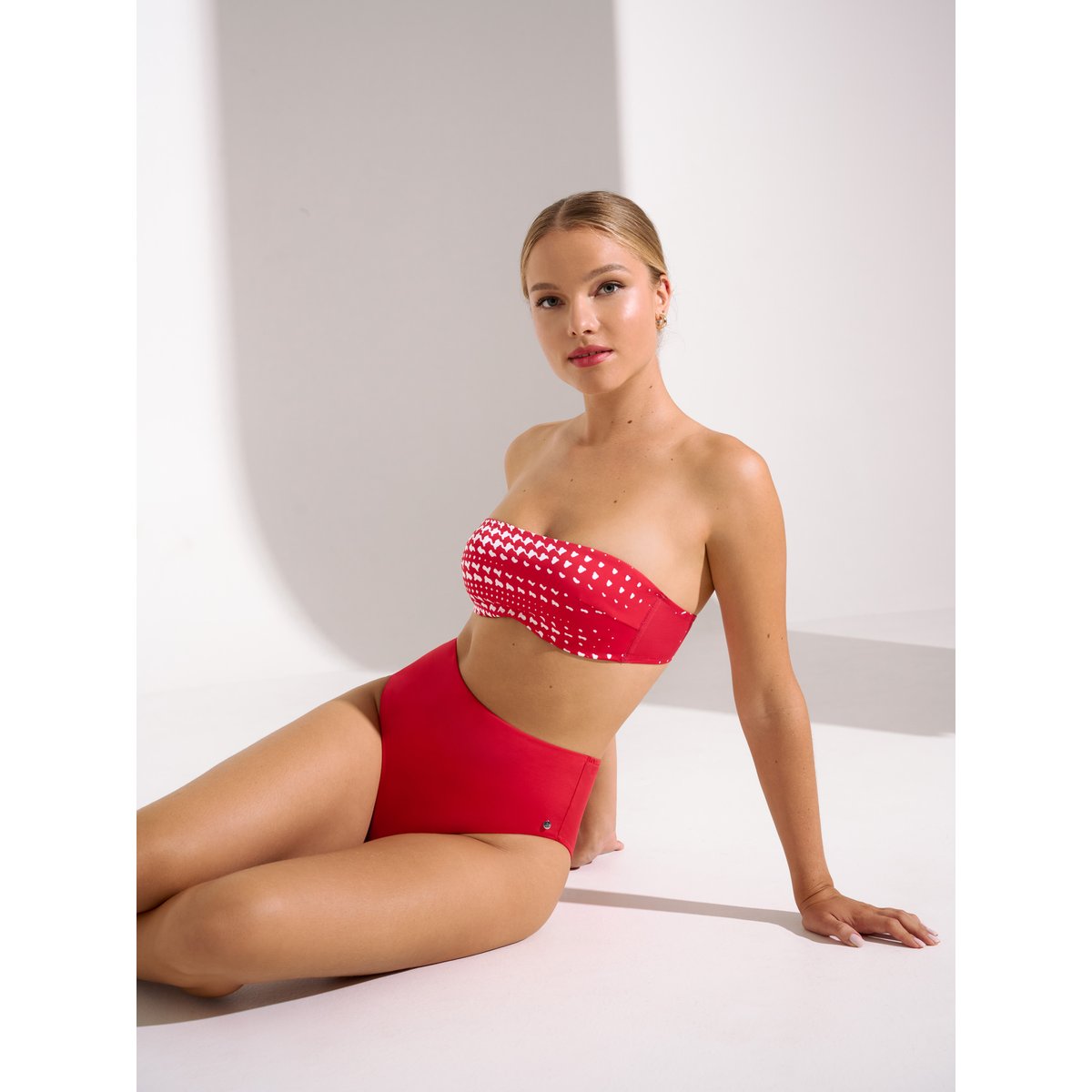 Haut maillot de bain bandeau préformé Quito rouge, LISCA