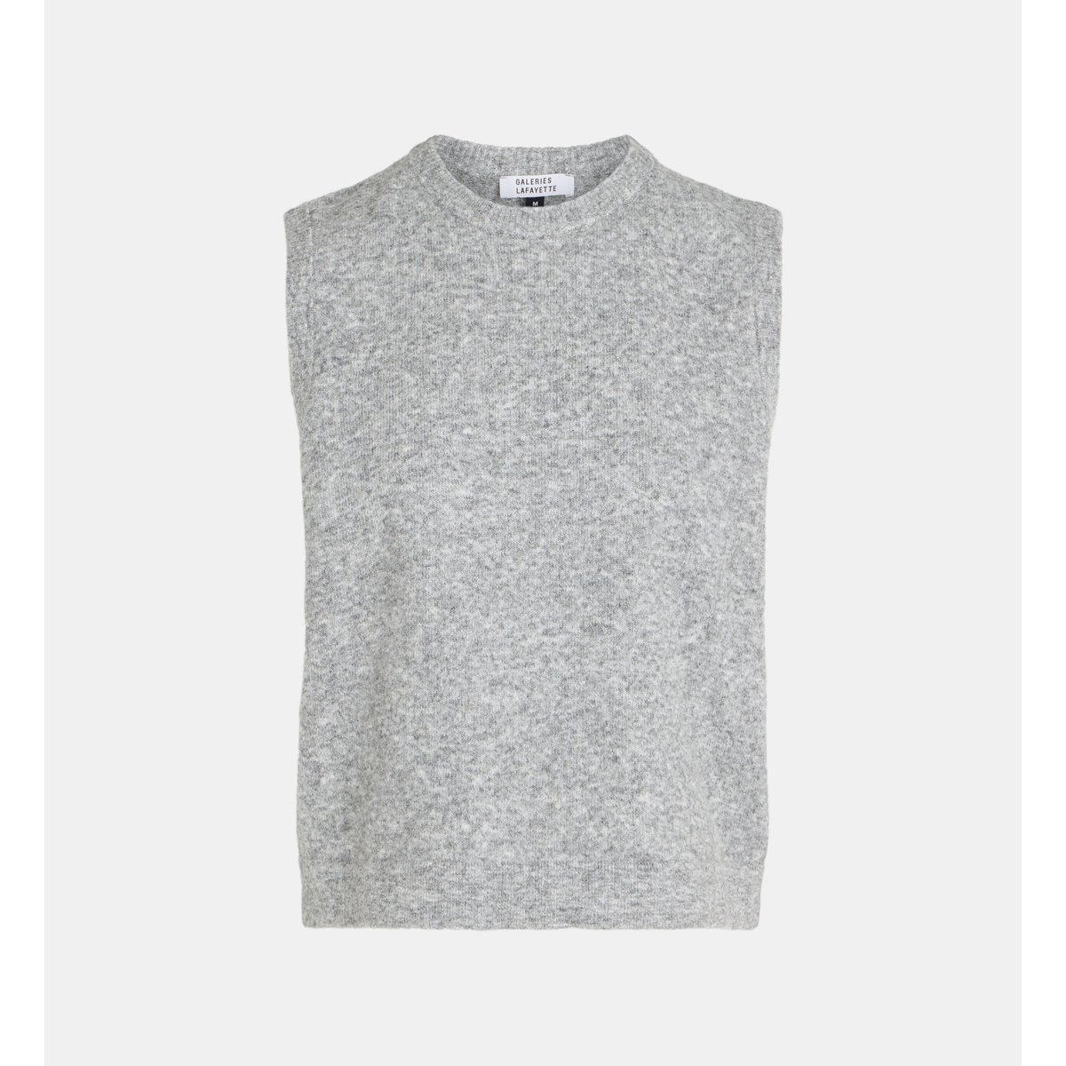 Pull droit sans manches flavie gris et beige, GALERIES LAFAYETTE