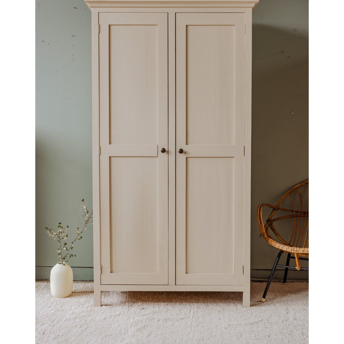 Armoire en bois beige Blandine N°368 - Bon état beige, DEBONGOUT