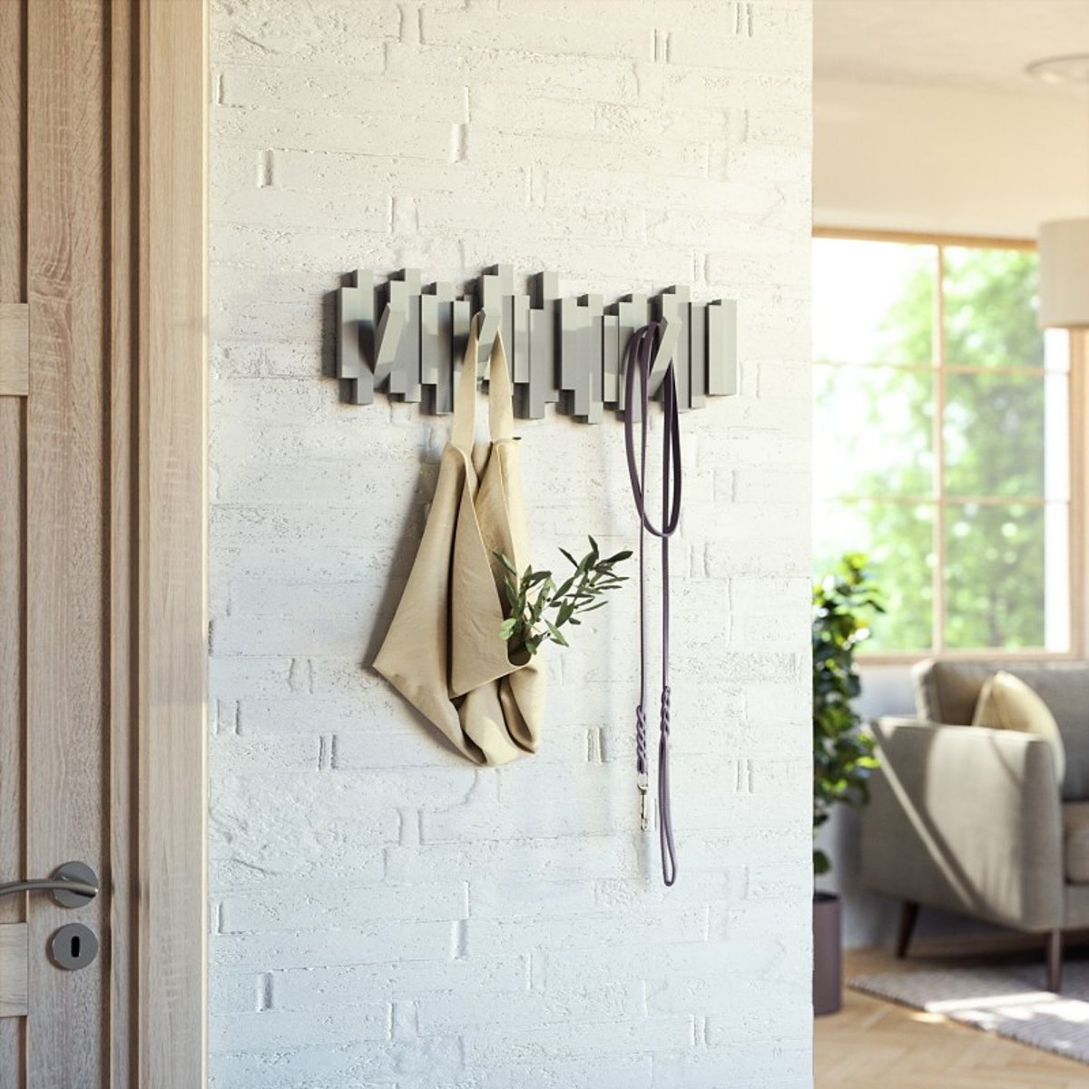 Porte-manteau design mural patères  STICKS gris, UMBRA