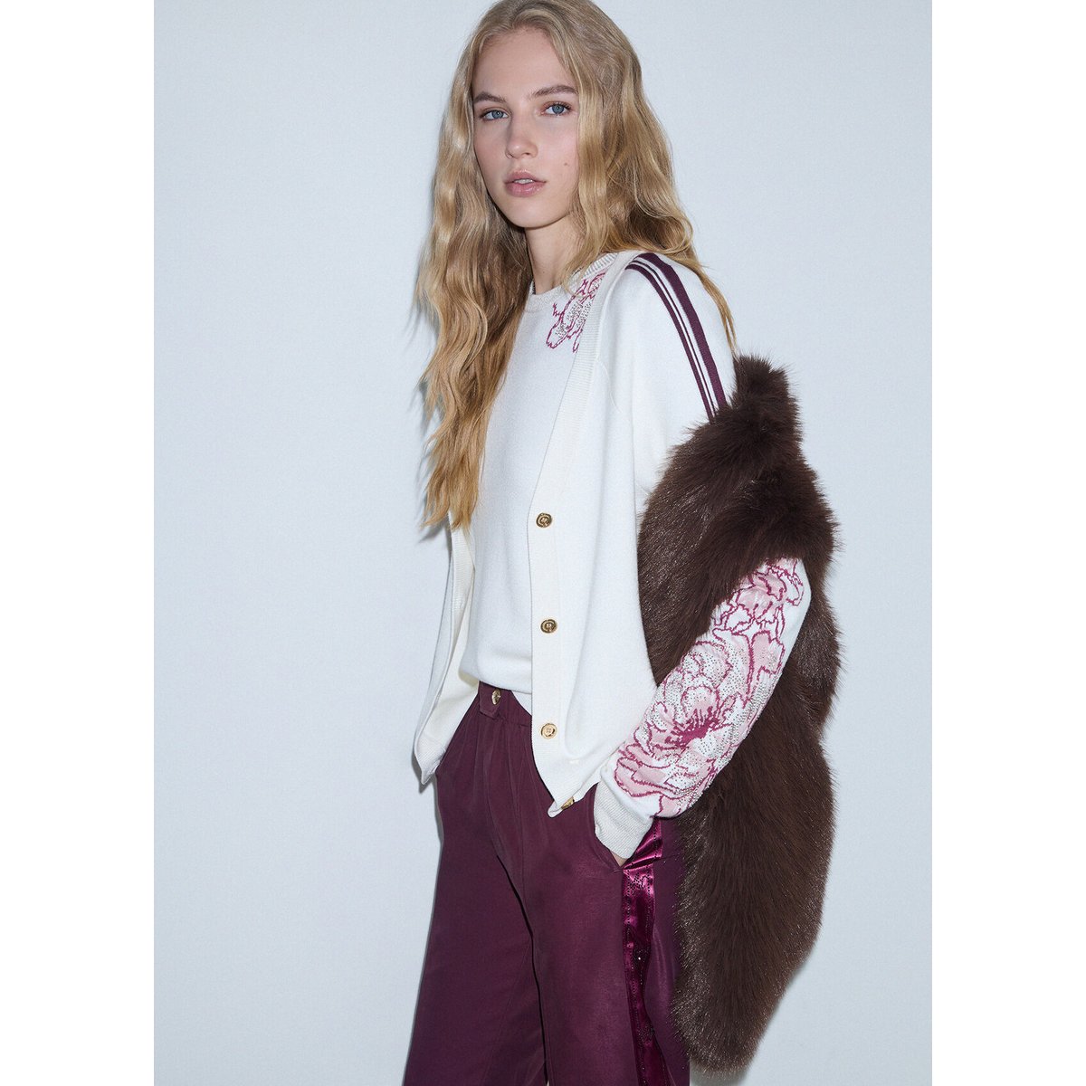 Cardigan jacquard blanc, LIU JO