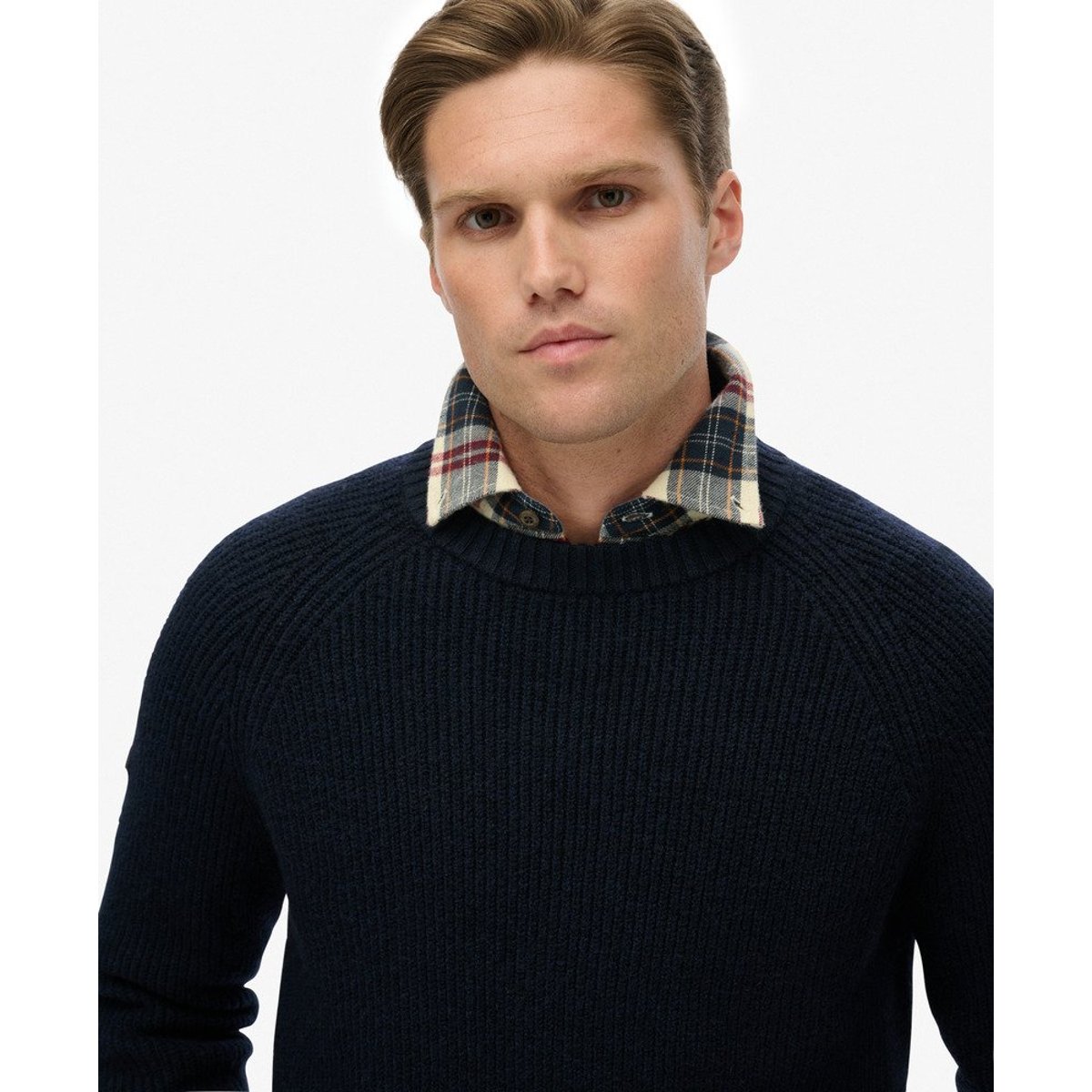 Pull épais à manches raglan bleu marine éclipse, SUPERDRY