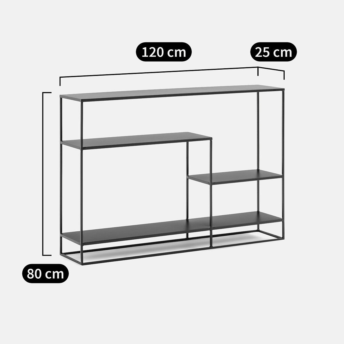 Miva Steel Asymmetric Console Table black, LA REDOUTE INTERIEURS