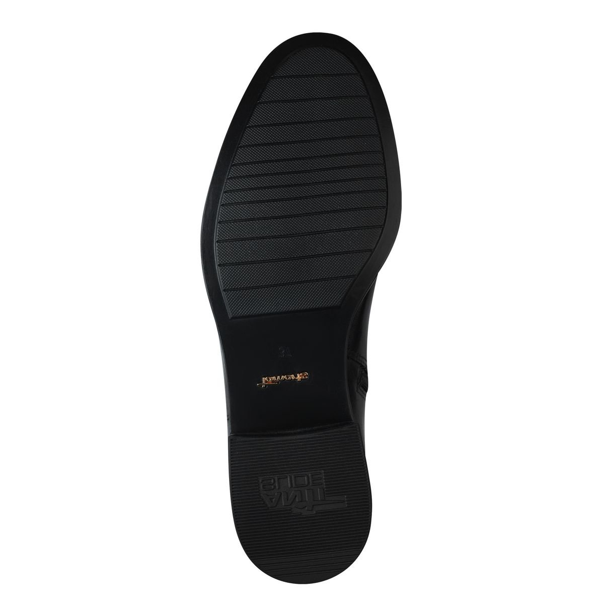 Bottes plates en cuir noir, TAMARIS
