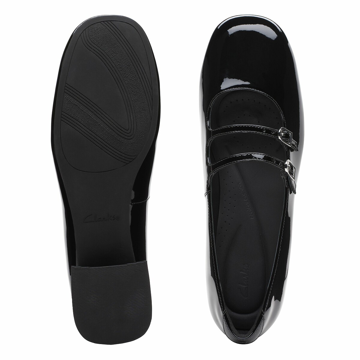 Babies en cuir vernis Daiss30 Shine noir verni, CLARKS