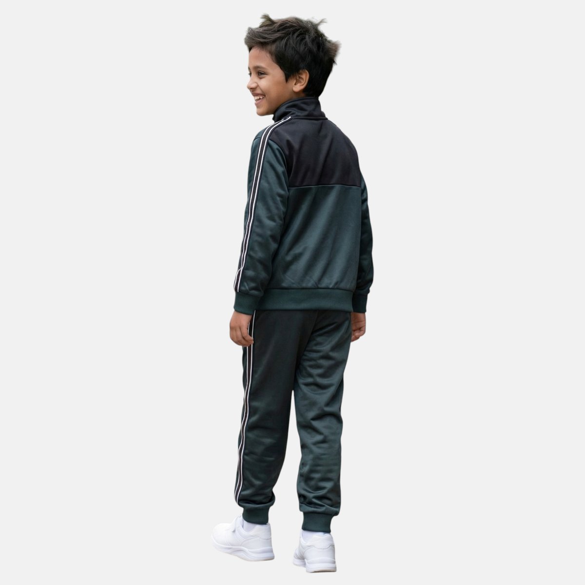 Ensemble veste zippée col montant et pantalon de jogging TRACK vert foncé, ELLESSE
