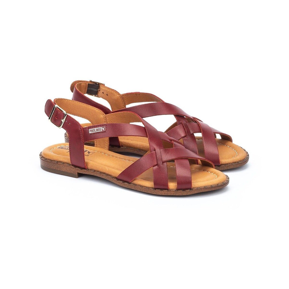 Sandales cuir Algar rouge bordeaux, PIKOLINOS