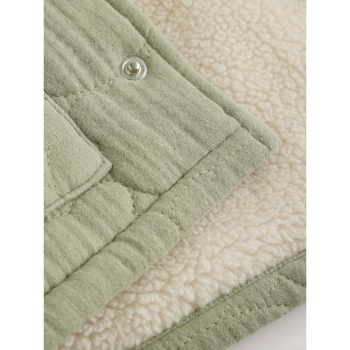 Veste bébé matelassée avec ours effet froissé vert sauge, NEXT