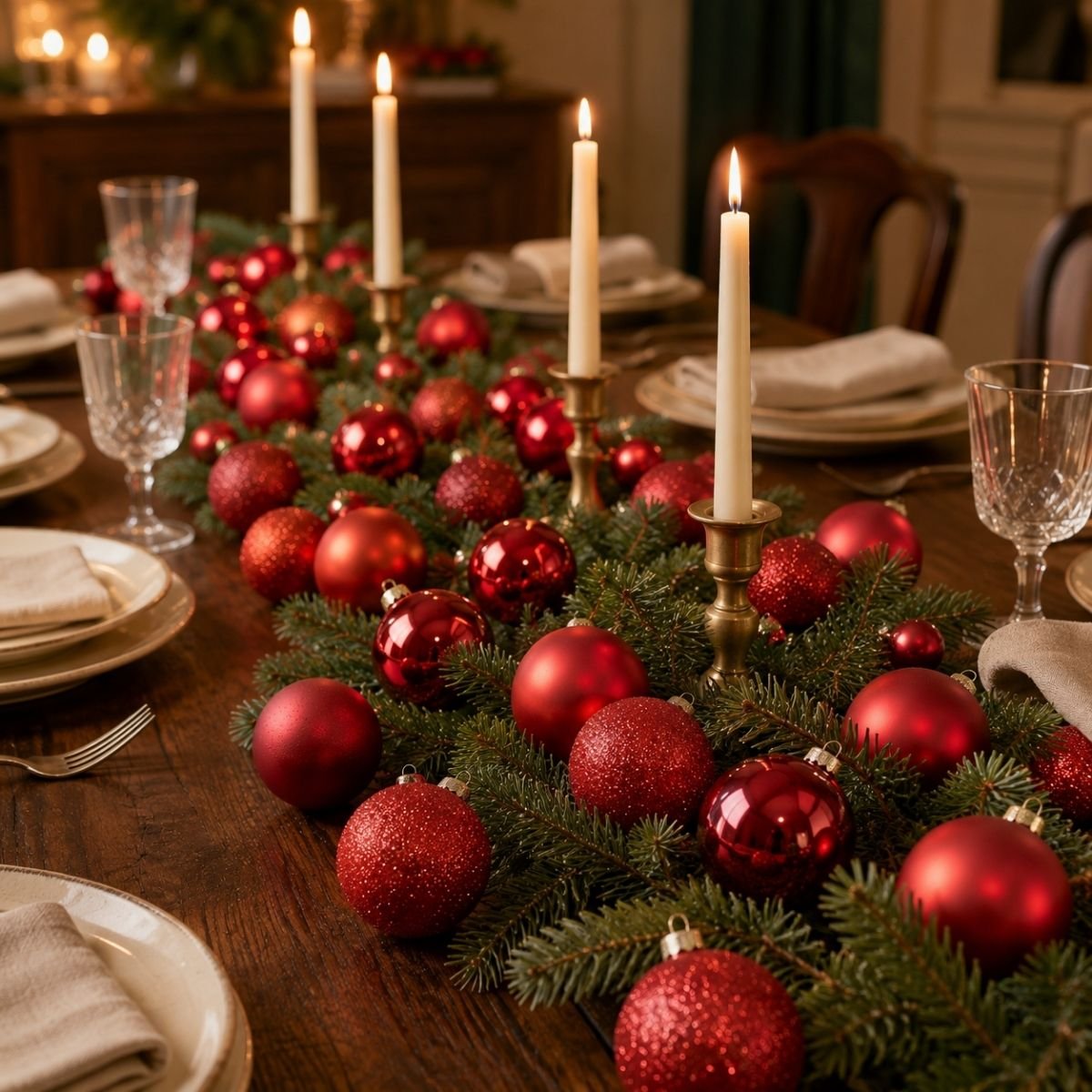 Lot de 42 boules de Noël en verre ZUGGA rouge, MICA DECORATIONS