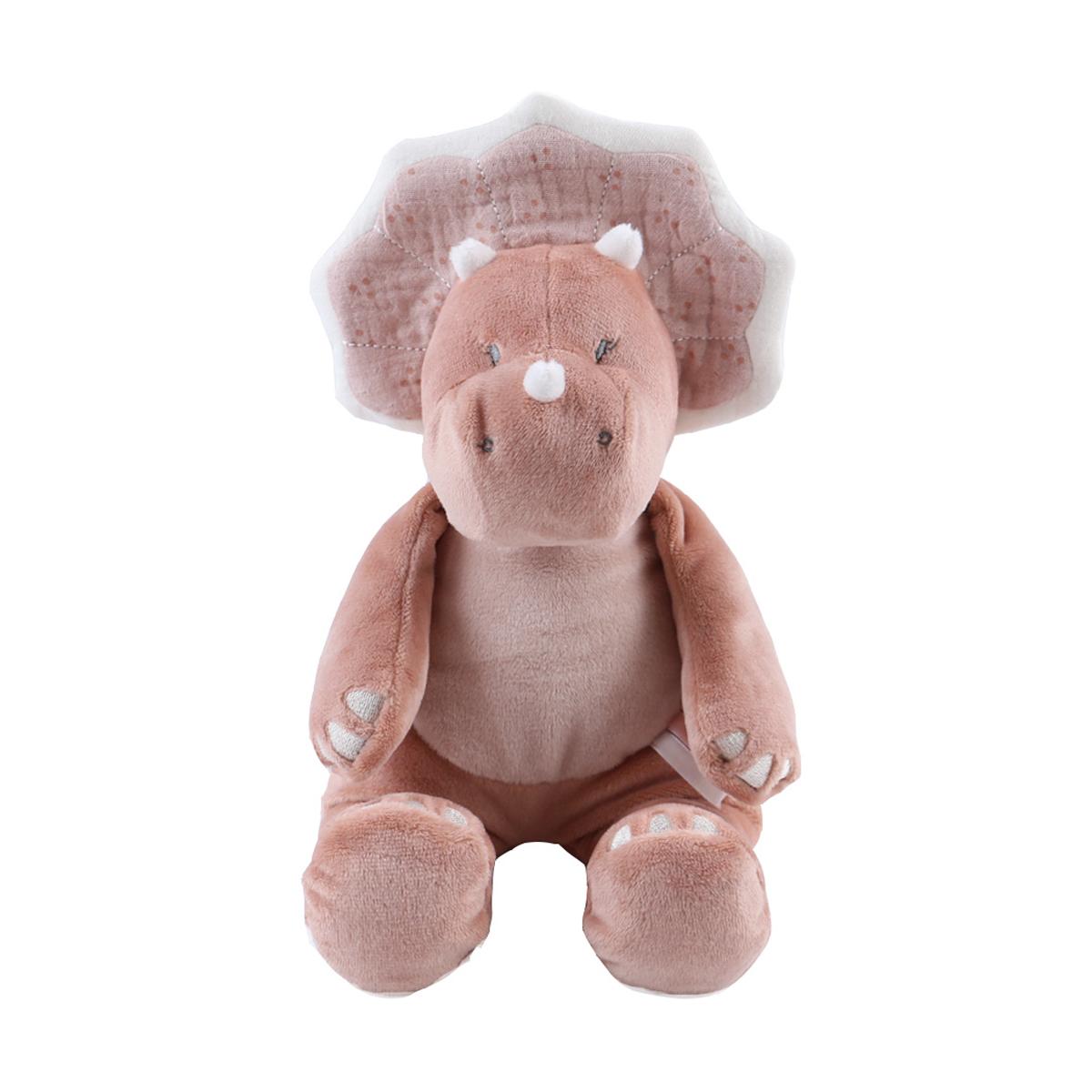 Peluche tricératops rose, écru, NOUKIE'S