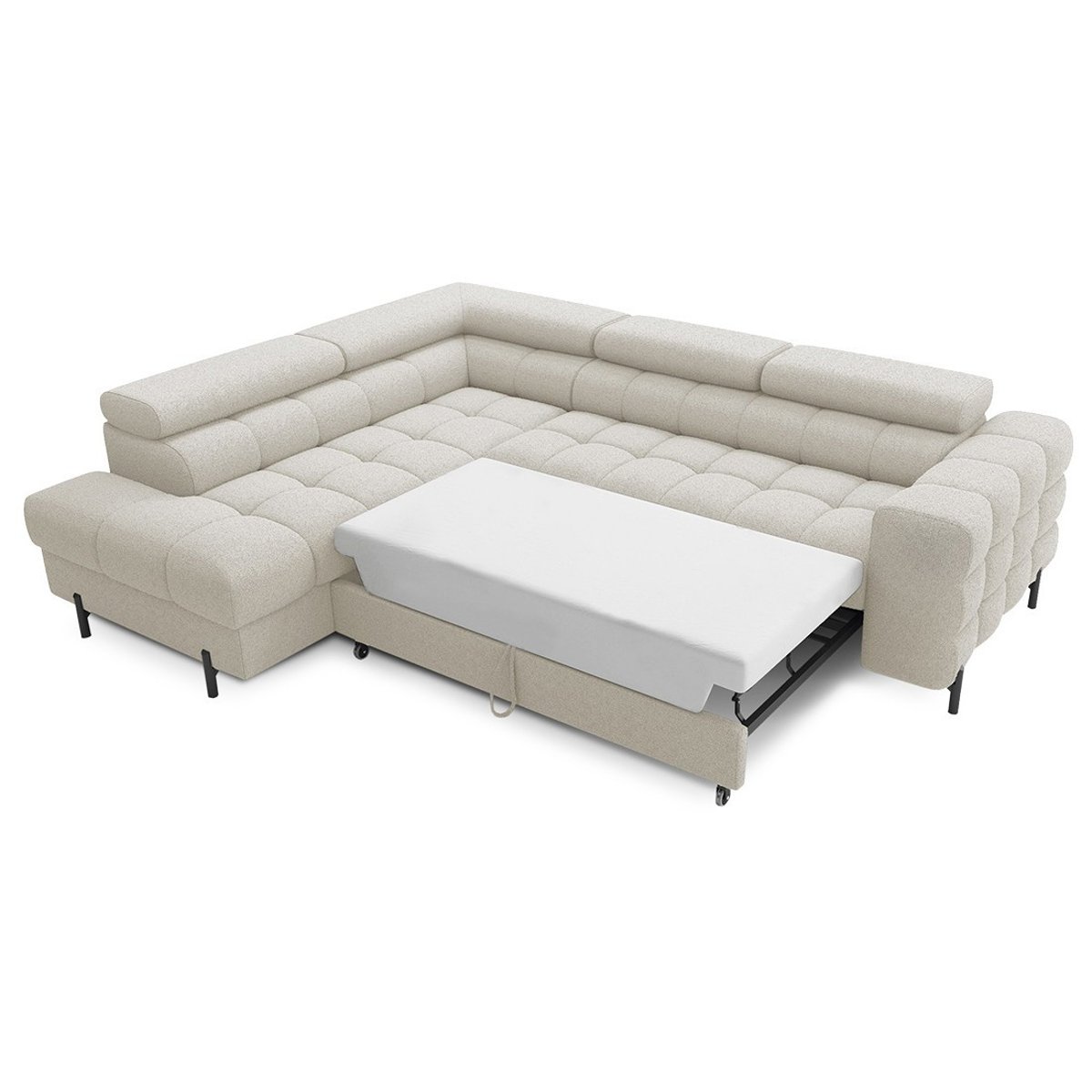 Canapé d'Angle Convertible 5 places - ELISA beige, BEST MOBILIER