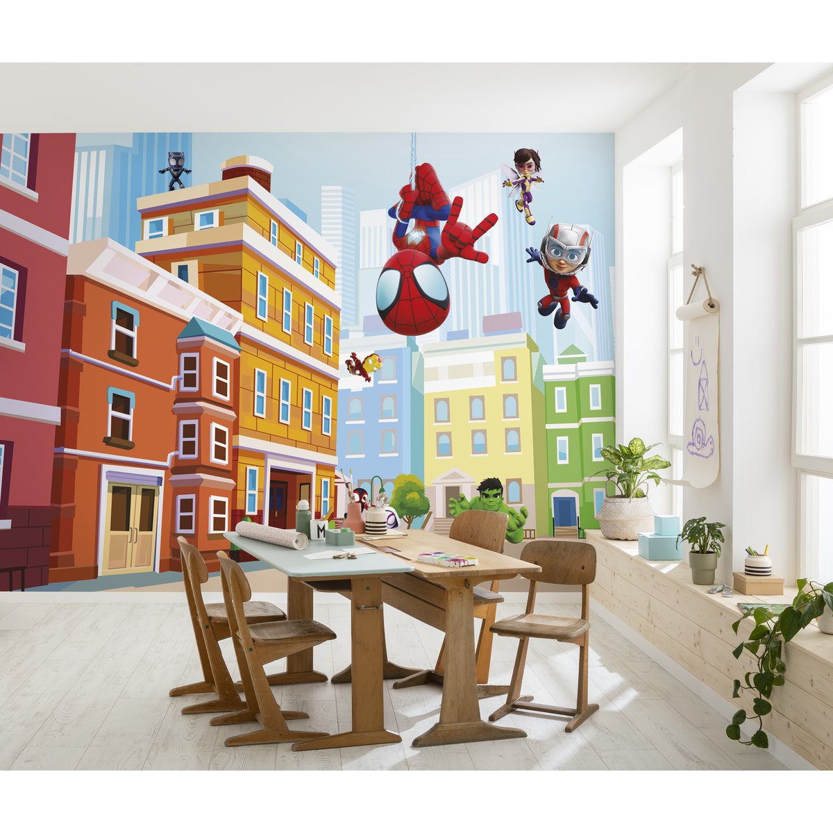 Papier peint Komar - Marvel Spidey and His Amazing Friends City - 400 x 250 cm multicolore, HEXOA