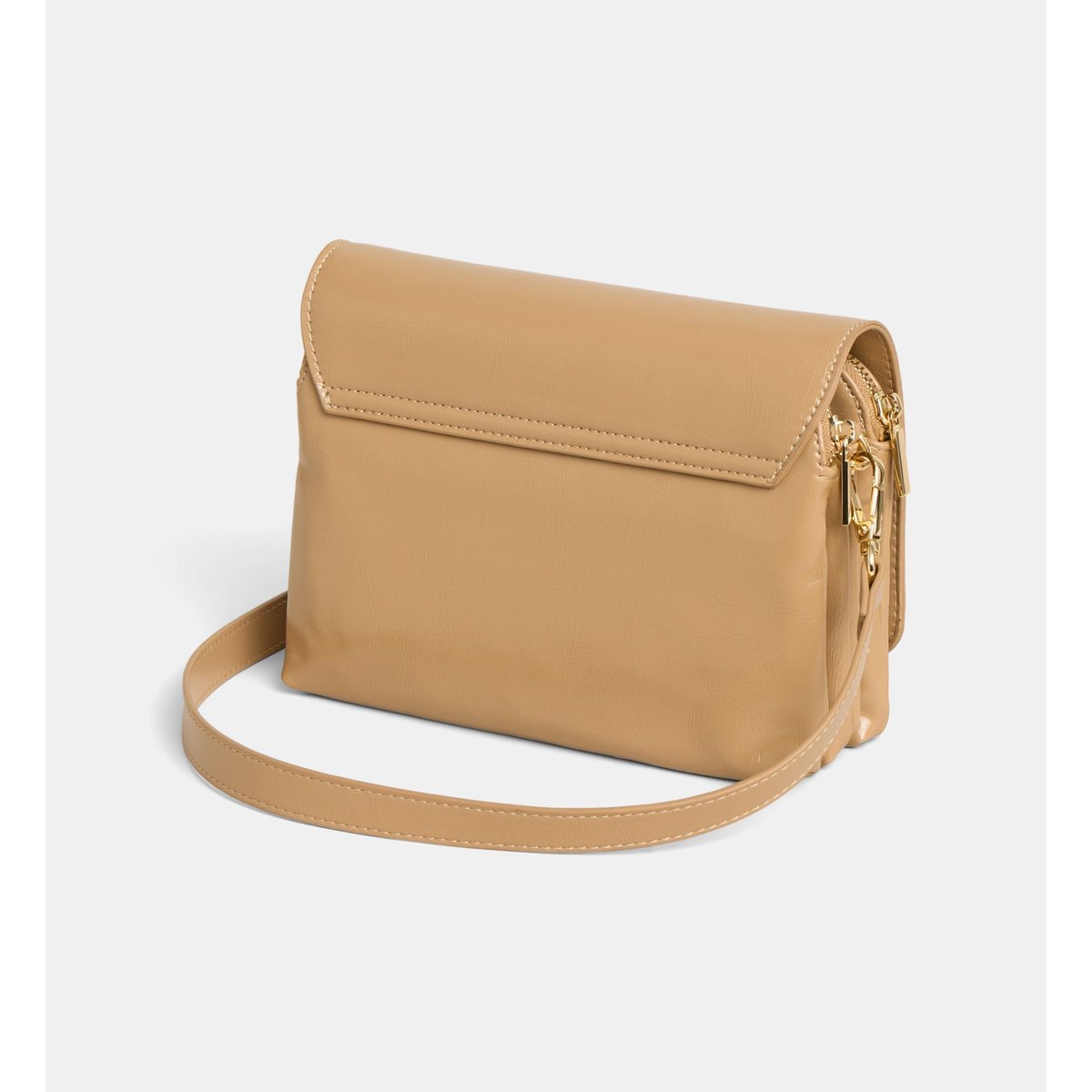 Sac à main jada vernis effet froissé taupe, GALERIES LAFAYETTE