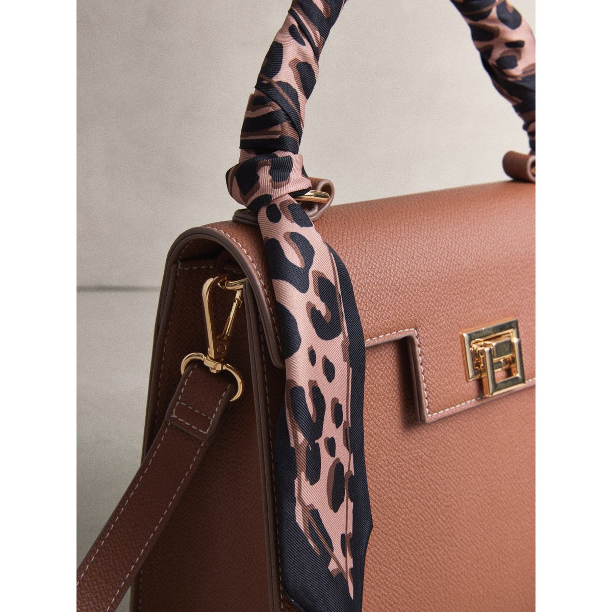 Sac à main foulard marron fauve, NEXT