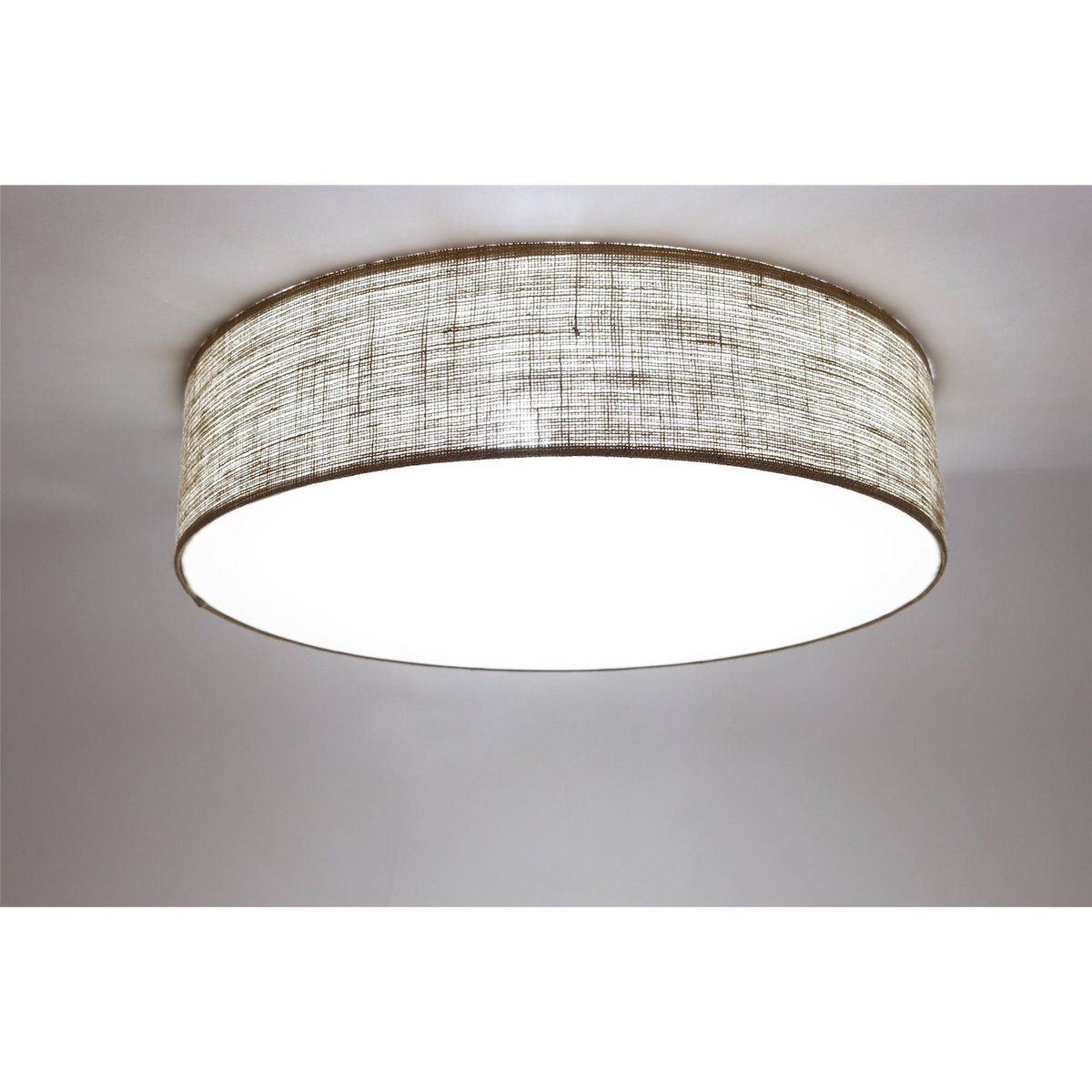 Plafonnier rond en tissu Boho Elegant beige tissu structuré, BPS KONCEPT