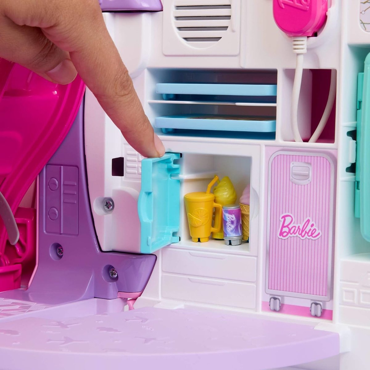 Barbie Dream Land - Avion de rêve avec microphone fonctionnel rose, MATTEL