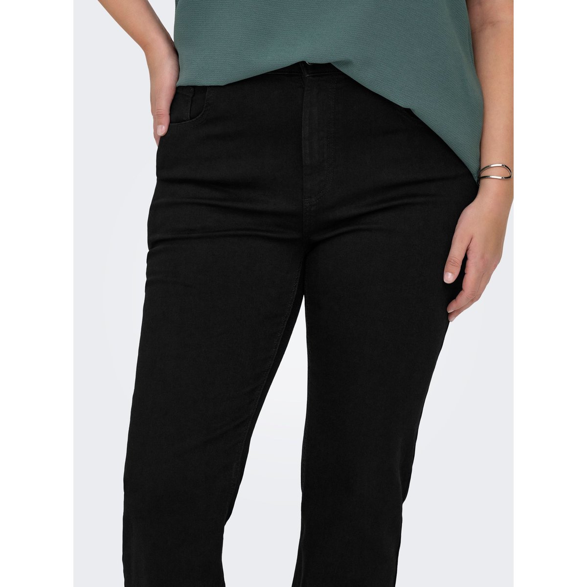 Jean Flared black denim, ONLY CARMAKOMA