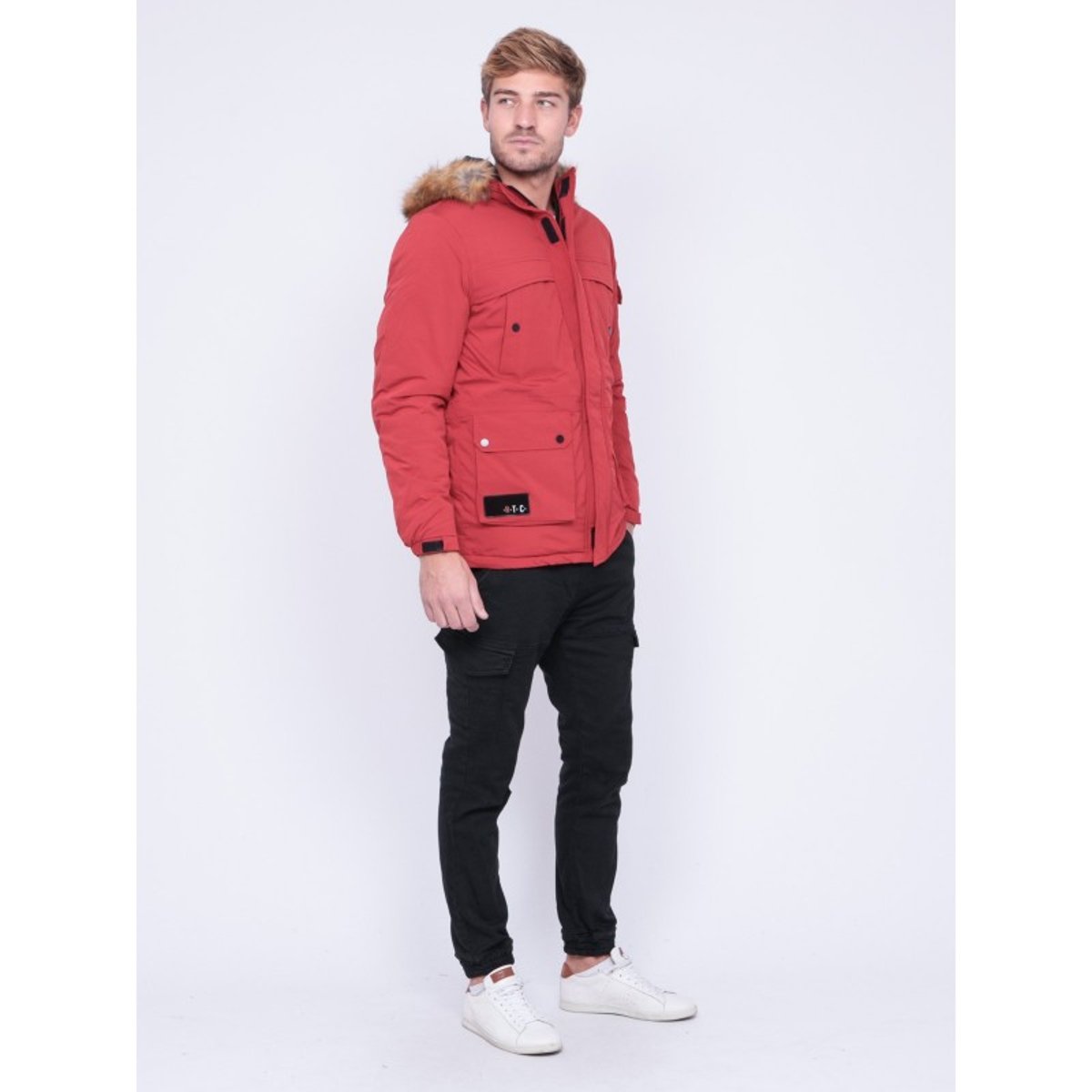 Parka Mi-longue Capuche Zevkot rouge, RITCHIE