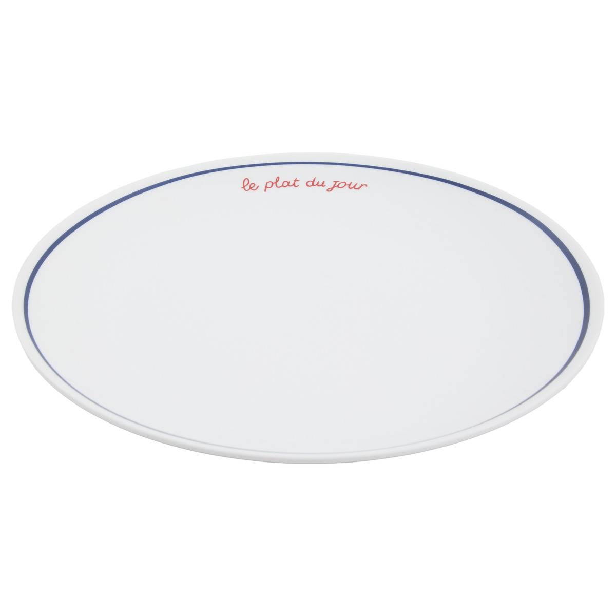 Lot de 6 assiettes plates rondes en porcelaine FRA bleu, ATMOSPHERA