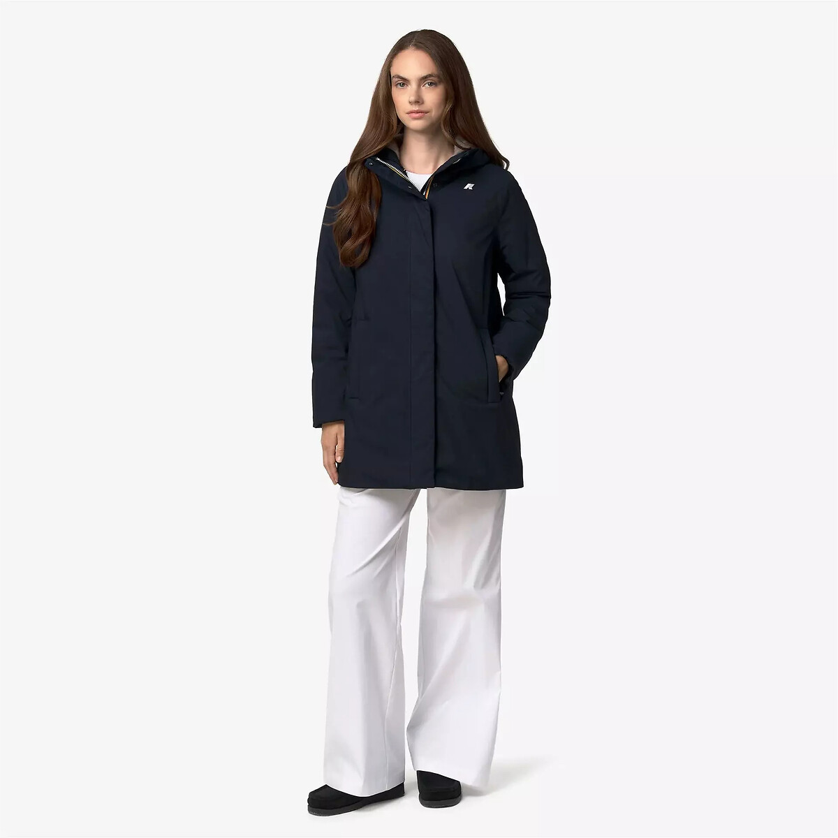 Coupe-vent mi-long, SOPHIE TWILL SOFT BEAVER bleu gris, K-WAY