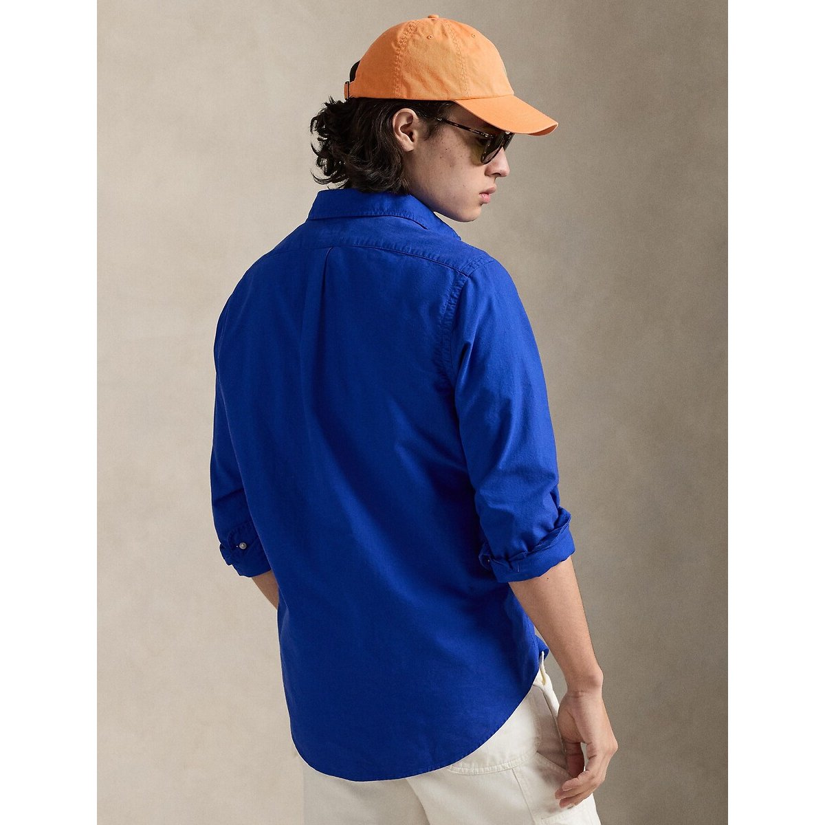  Chemise Oxford cintrée teinte en pièce bleu royal, POLO RALPH LAUREN