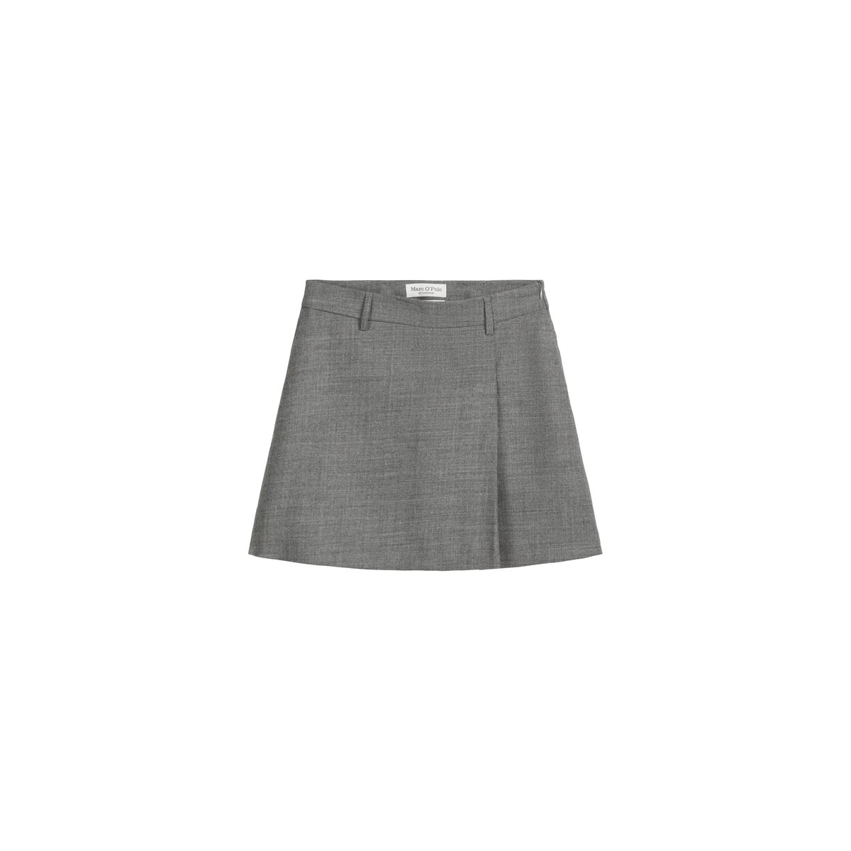 Jupe courte avec détail de plis en pure laine gris, MARC O'POLO