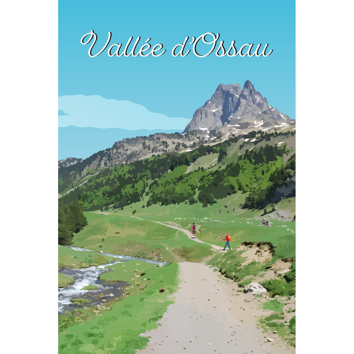 Tableau Mural Illustration Vallée D'ossau GRANDS ESPACES tableaux sur toile-vert, CEANOTHE