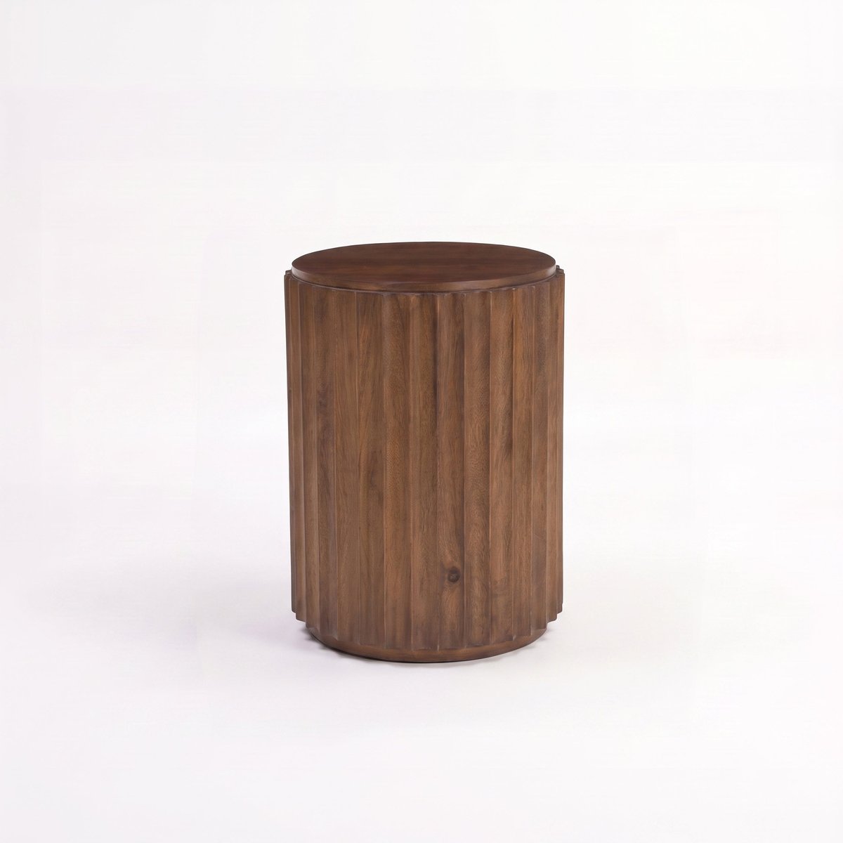 Table d'appoint en bois de manguier finition noyer, 2 tiroirs - LIVIO marron foncé, MAISON PAVANE