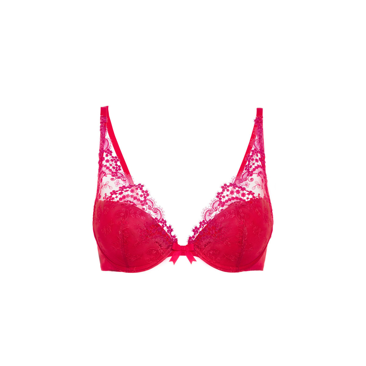 Soutien-gorge push-up décolleté plongeant, WISH rouge, SIMONE PERELE