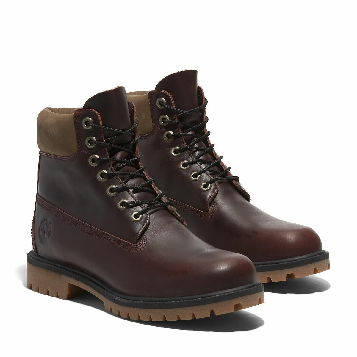 Boots cuir à lacets Heritage 6 Inch marron/bordeaux, TIMBERLAND