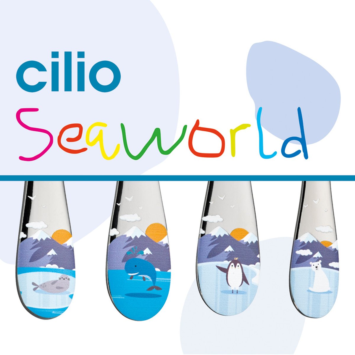 Couverts enfants Seaworld 4 pièces argent / métallique, CILIO