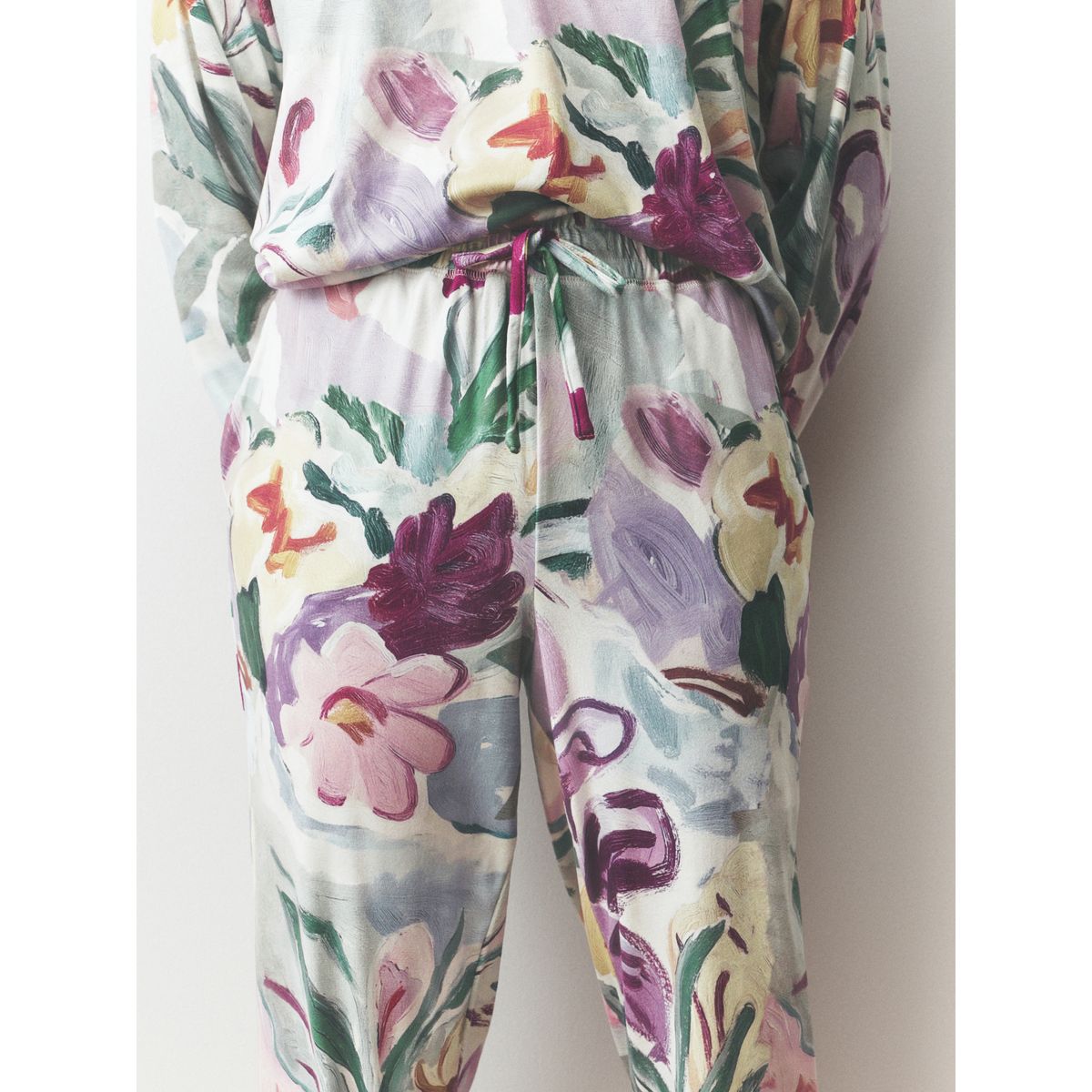 Pyjama confortable à manches longues vert sauge imprimé floral, NEXT