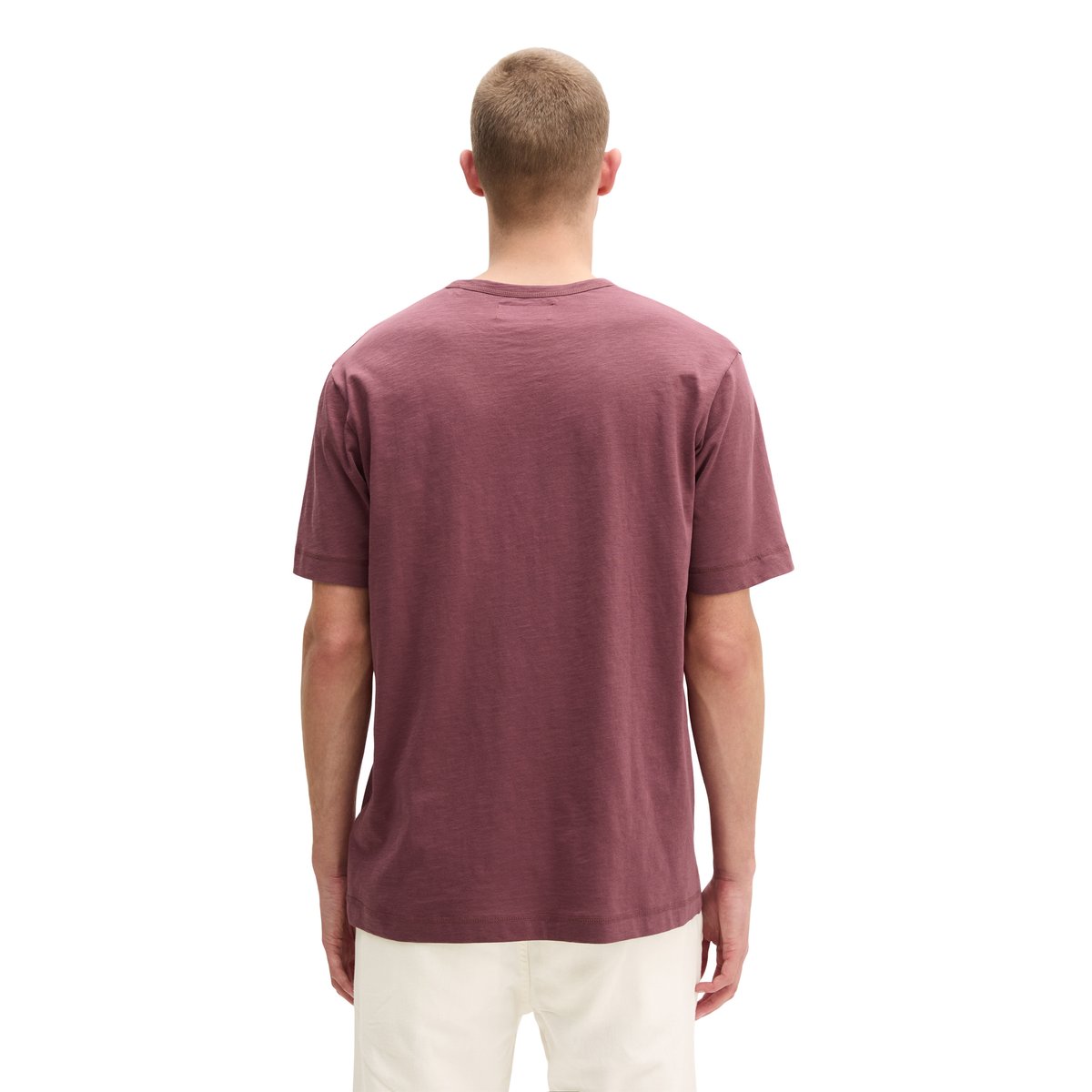 T-shirt DfC regular en jersey slub doux rouge foncé, MARC O'POLO
